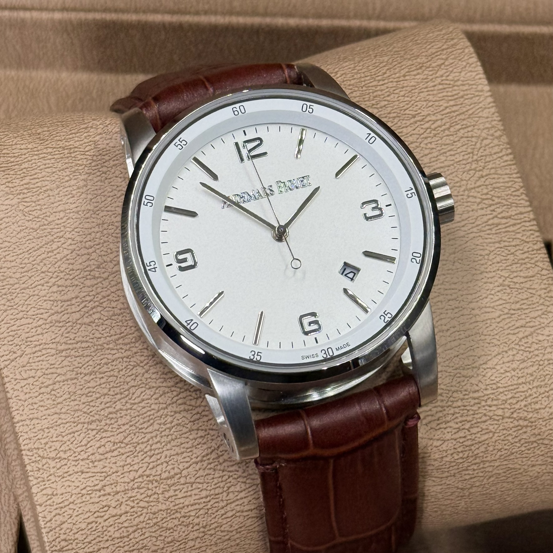 Audemars Piguet Code 11.59 Selfwinding Brown Belt White Dial Automatic Watch - Image 3