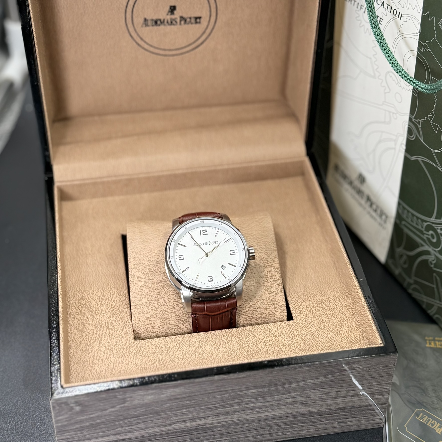 Audemars Piguet Code 11.59 Selfwinding Brown Belt White Dial Automatic Watch - Image 8