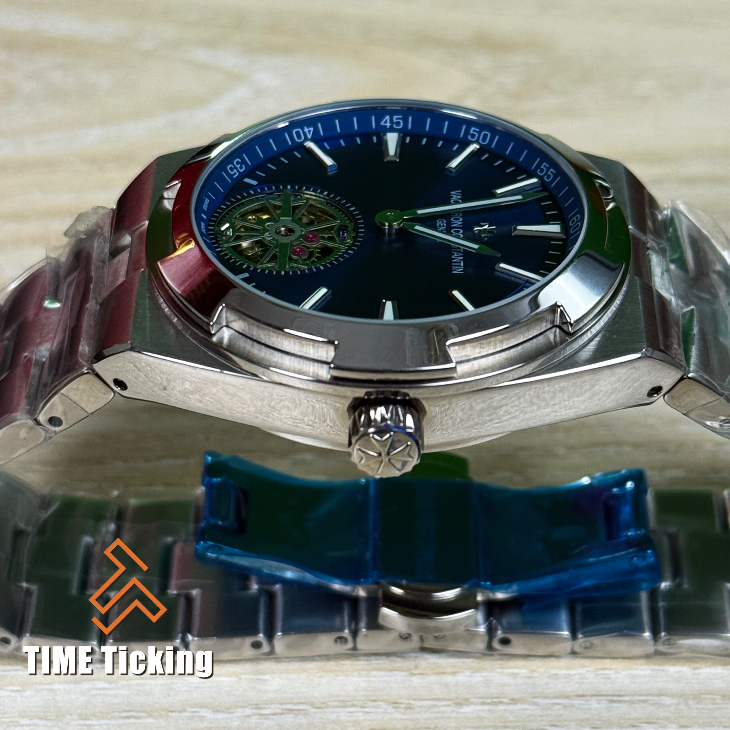 Vacheron Constantin Overseas Tourbillon Manual Winding Blue Dial Mens Watch - Image 4