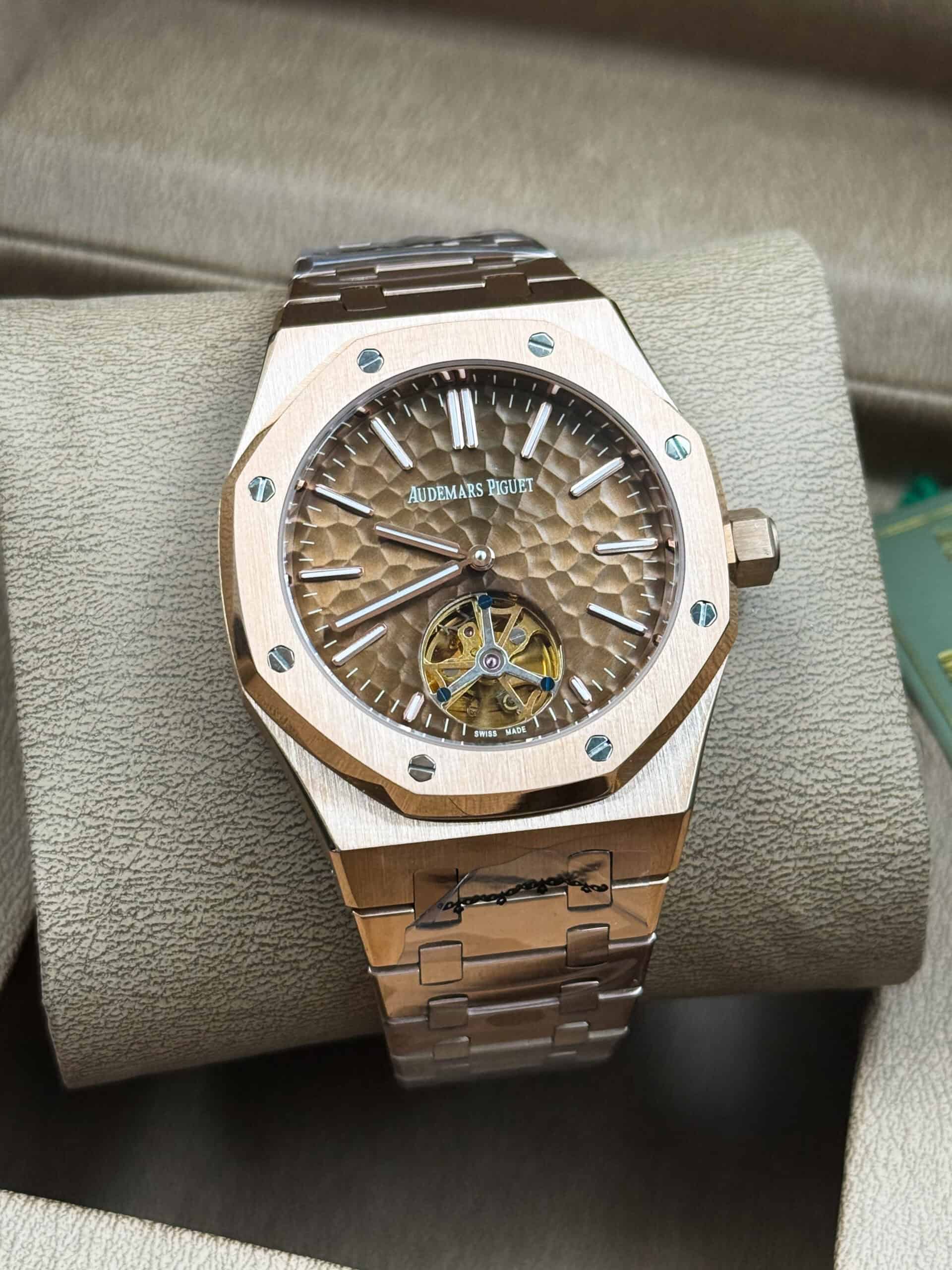 Audemars Piguet Royal Oak Tourbillon Automatic Watch Rose Gold Dial - Image 2