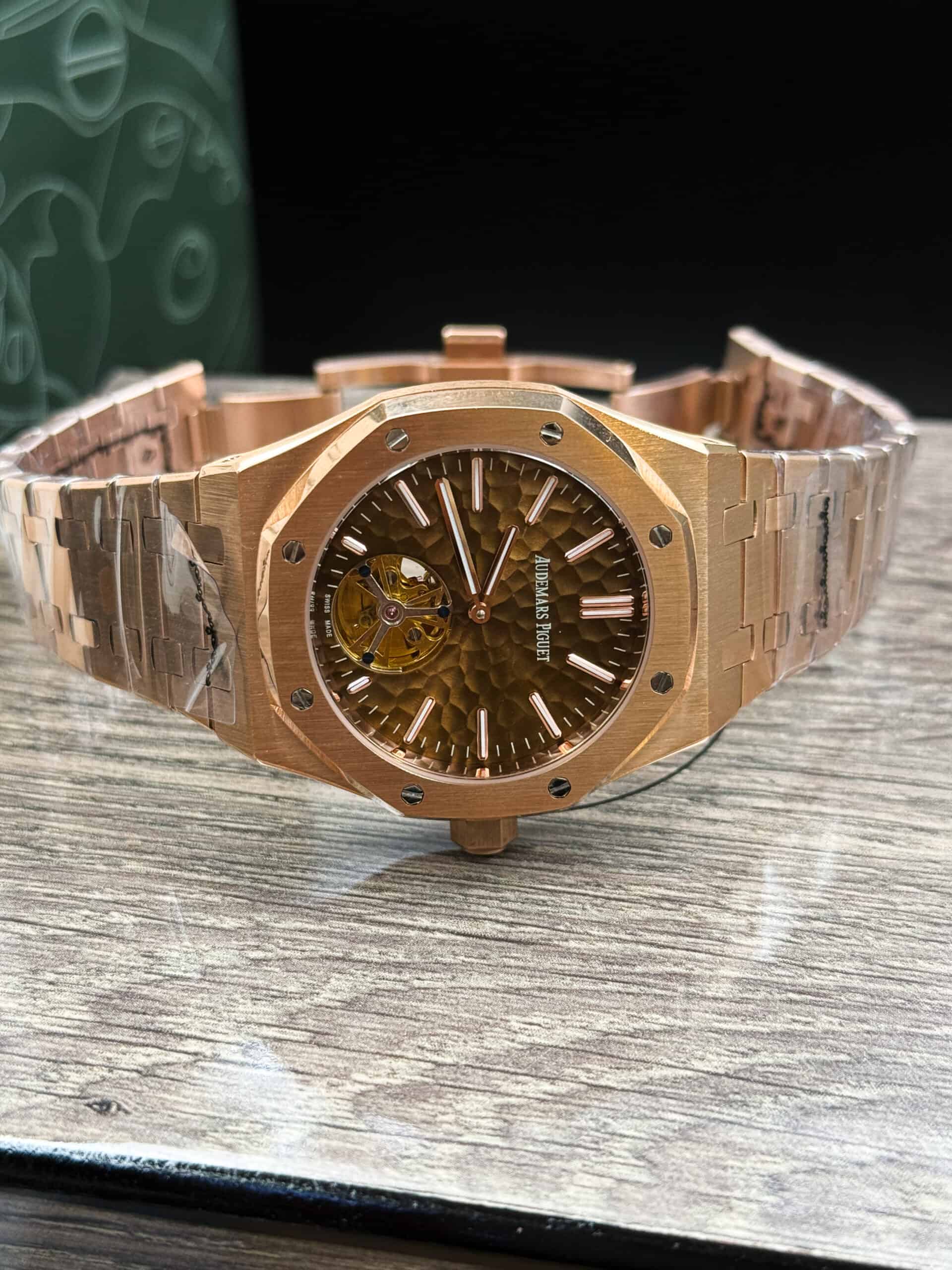 Audemars Piguet Royal Oak Tourbillon Automatic Watch Rose Gold Dial - Image 3