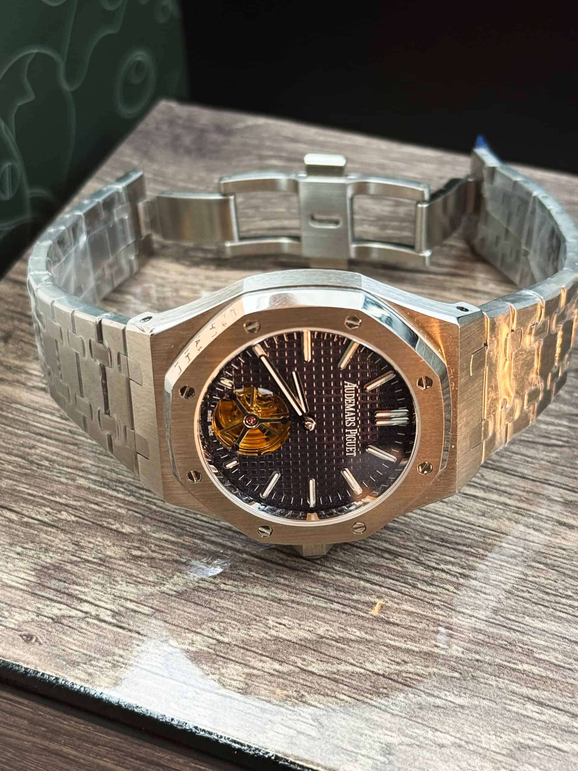 Audemars Piguet Royal Oak Tourbillon Automatic Watch Blue Dial - Image 3