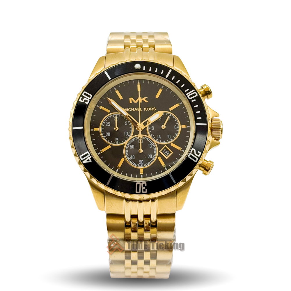 Michael Kors Bayville Gold-Tone Chronograph Men’s Watch Black Dial 42mm