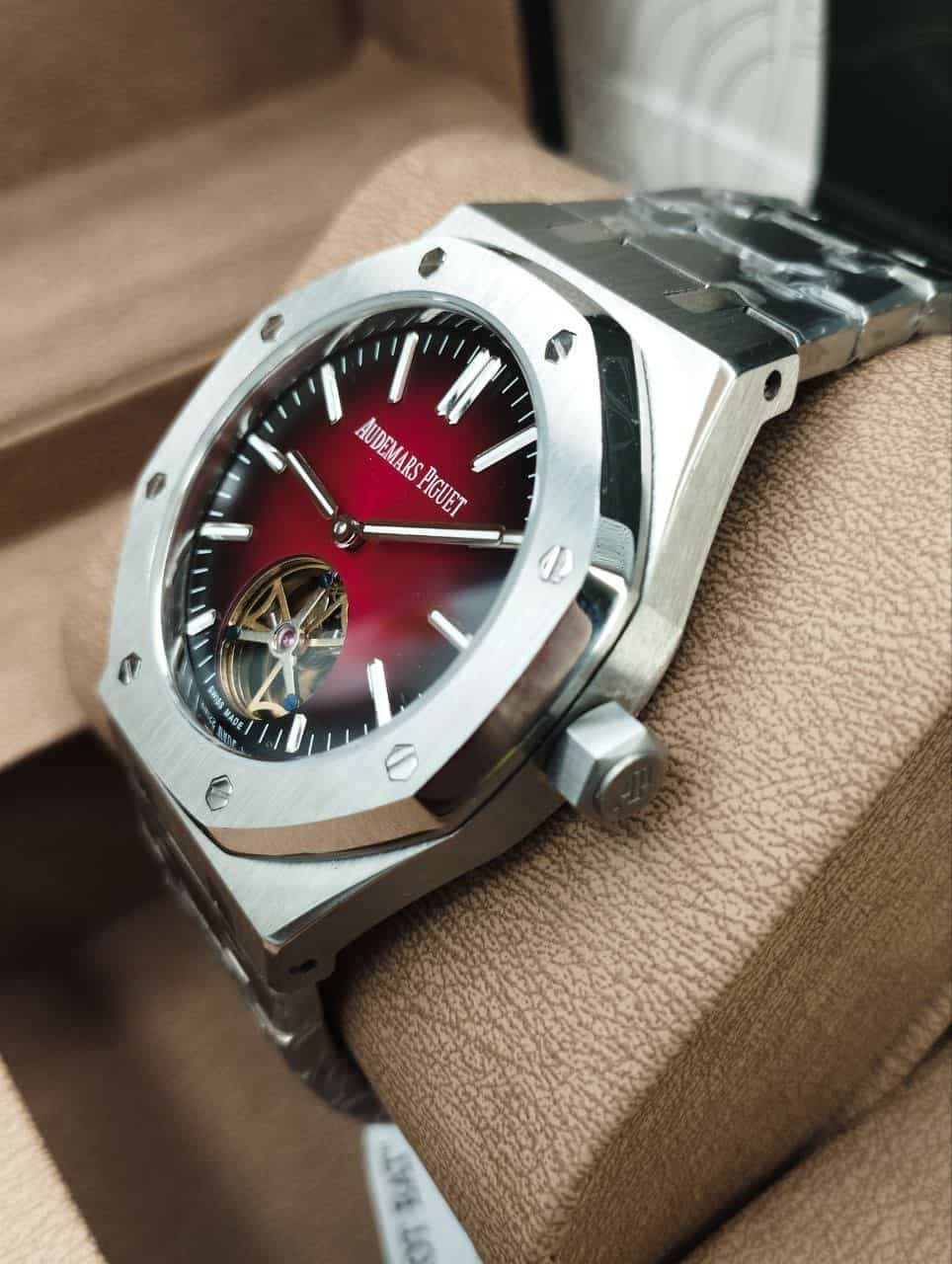 Audemars Piguet Royal Oak Tourbillon Automatic Watch Maroon Dial - Image 5
