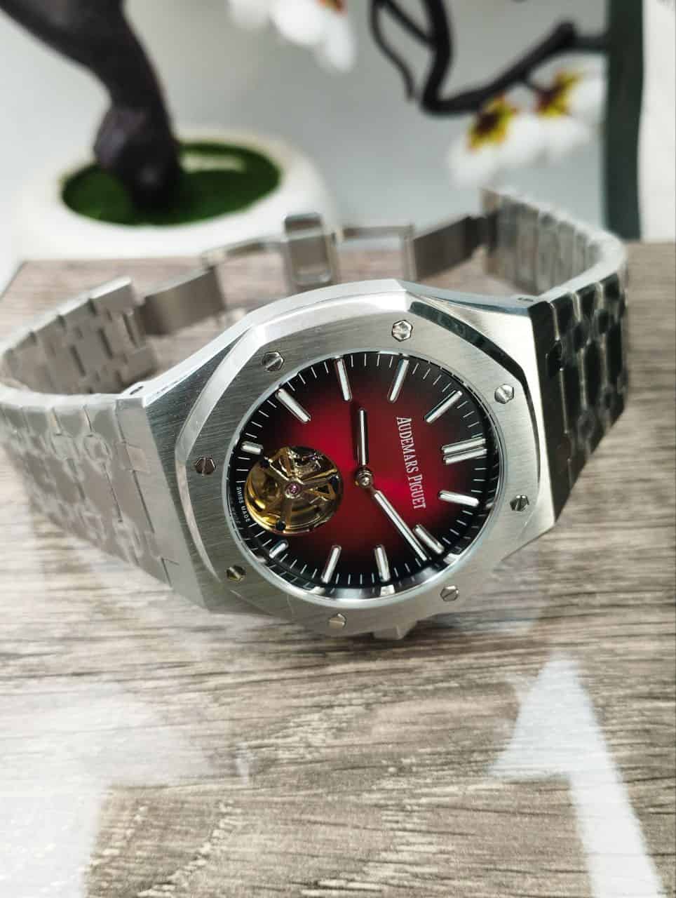 Audemars Piguet Royal Oak Tourbillon Automatic Watch Maroon Dial - Image 4