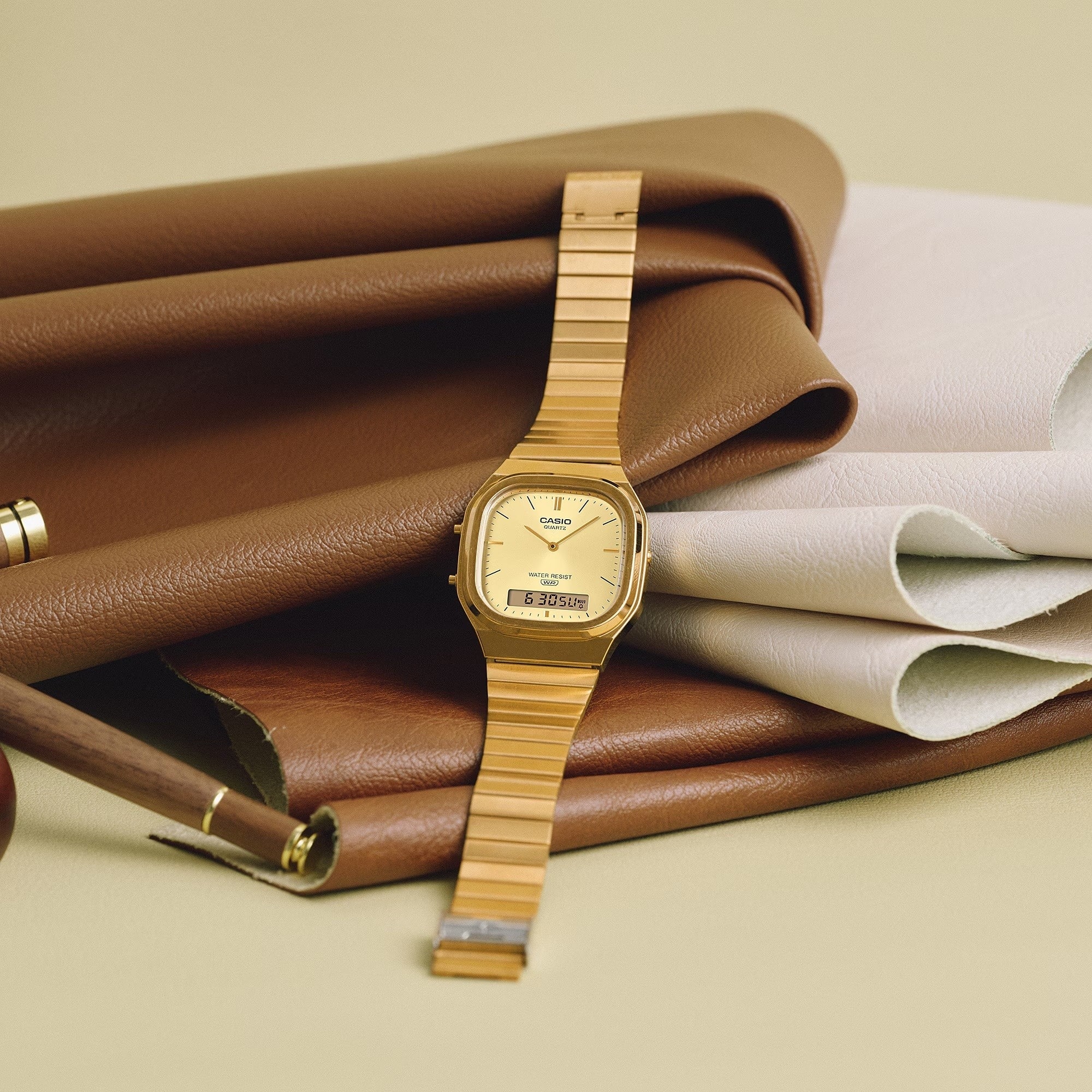Casio AQ-240EG-9A Gold Analog-Digital Watch - Image 3