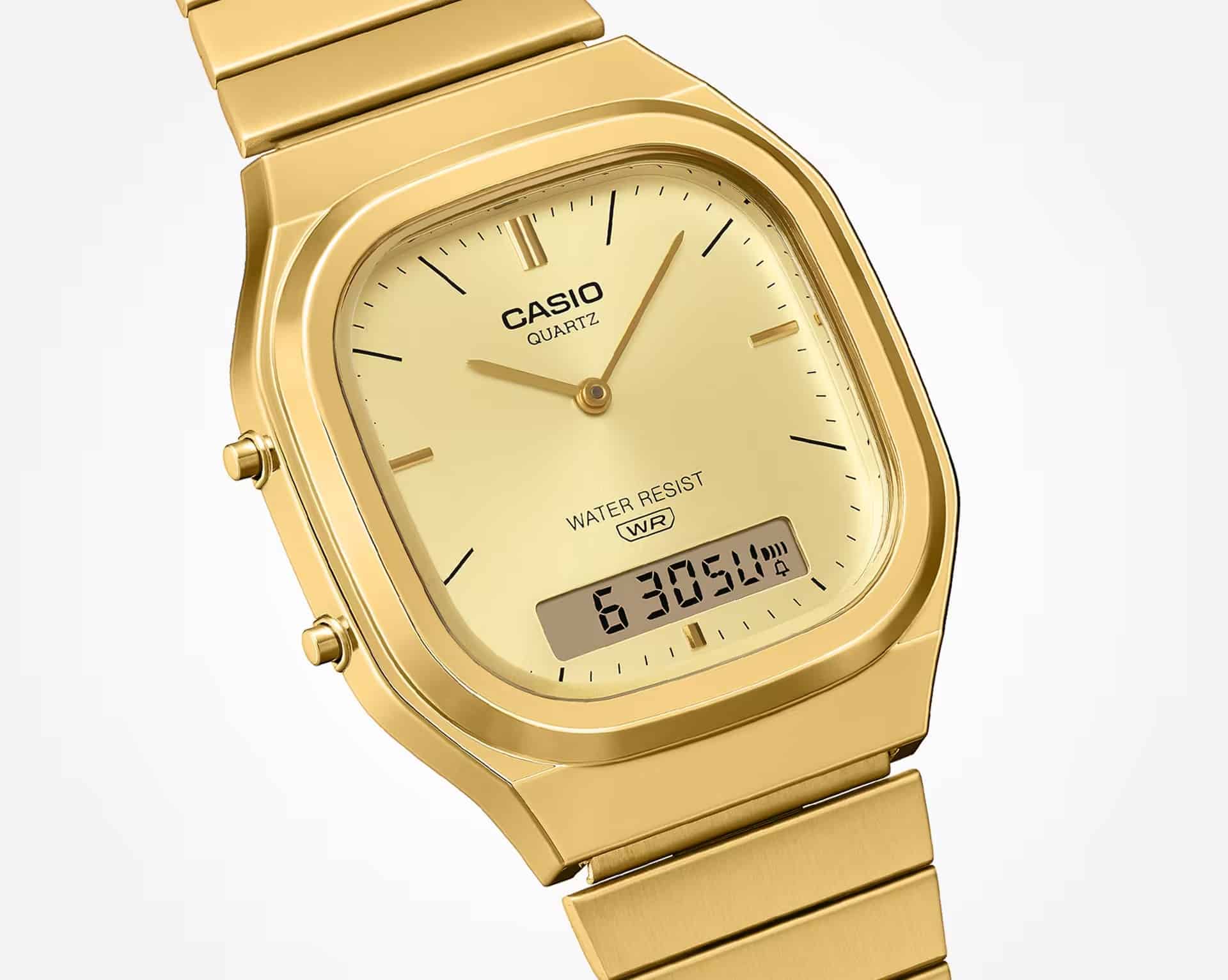 Casio AQ-240EG-9A Gold Analog-Digital Watch - Image 2