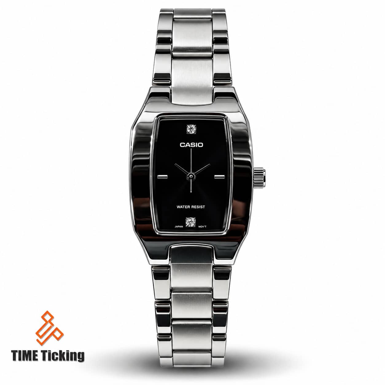 Casio LTP-1165A-1C2DF women’s silver analog watch with stainless steel bracelet, mineral glass and Japan movement