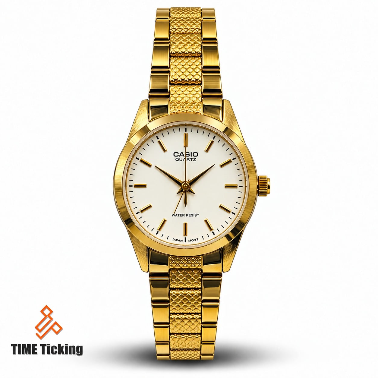 Casio LTP-1274G-7A women’s gold tone analog quartz watch with stainless steel band and mineral glass