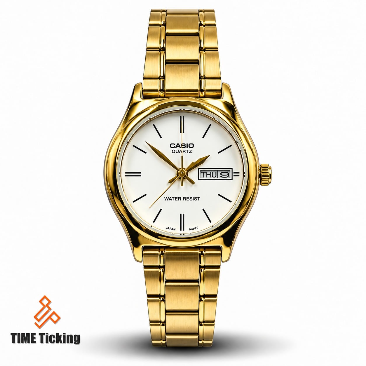 Casio LTP-V006G-7BUDF women’s gold-tone analog quartz watch with elegant classic dial