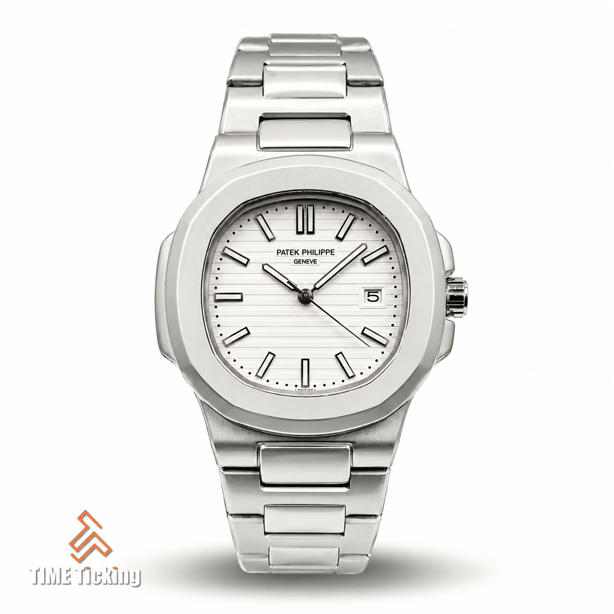Patek Philippe Nautilus AA Grade Replica white dial matte silver case men's watch