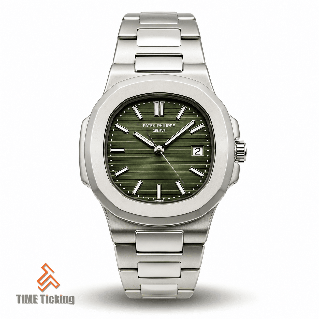 Patek Philippe Nautilus AA Grade Replica green dial matte silver case men's watch