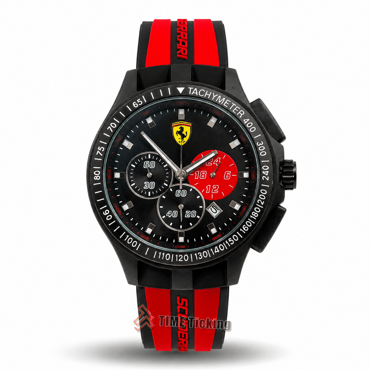 Scuderia Ferrari Race Day Chronograph men's watch with red dial and silicone strap