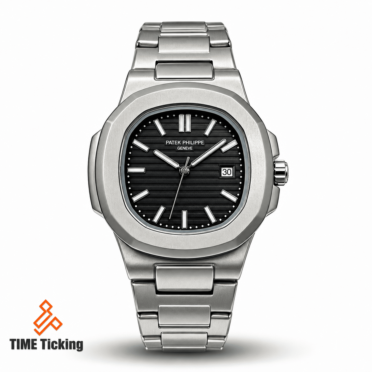 Patek Philippe Nautilus AA Grade Replica black dial matte silver case men's watch
