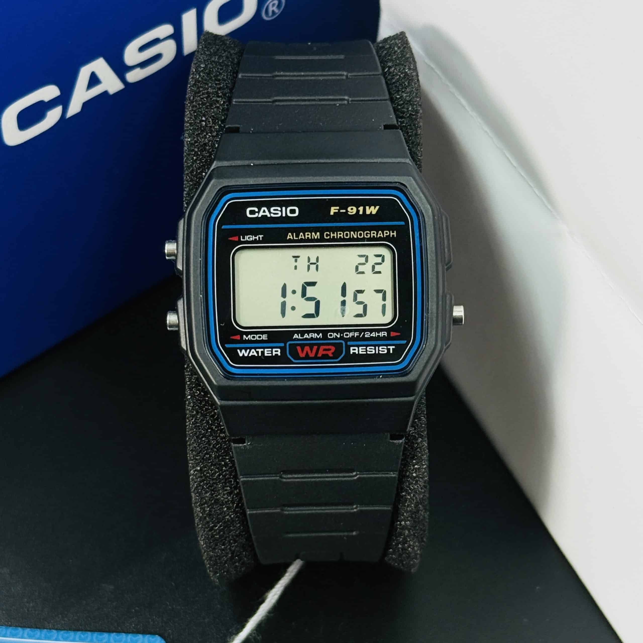 Casio Classic Retro Digital Dial Resin Watch- F-91W-1DG. - Image 2