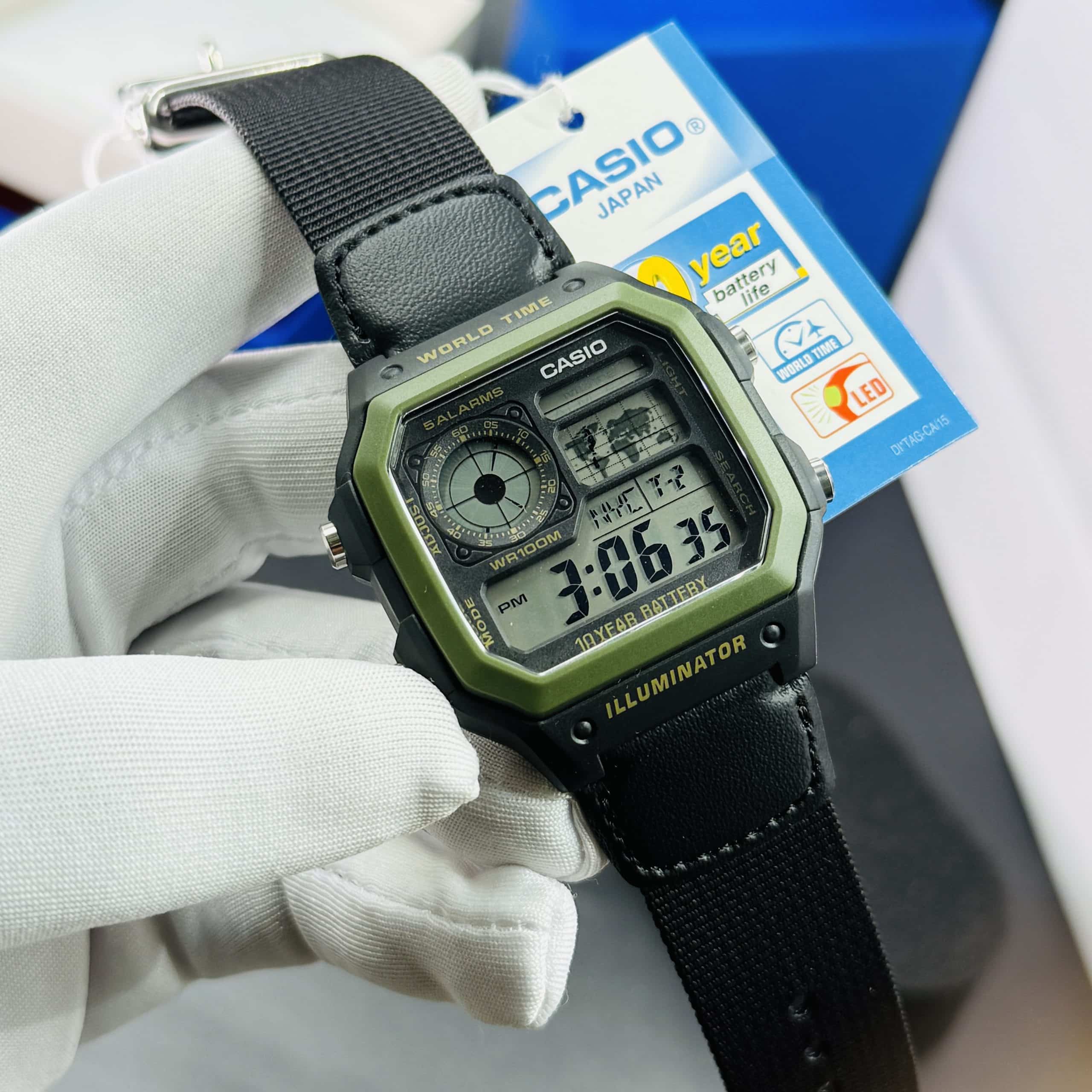 Casio Youth Series AE-1200WHB-1BVDF World Time Digital Watch. - Image 4