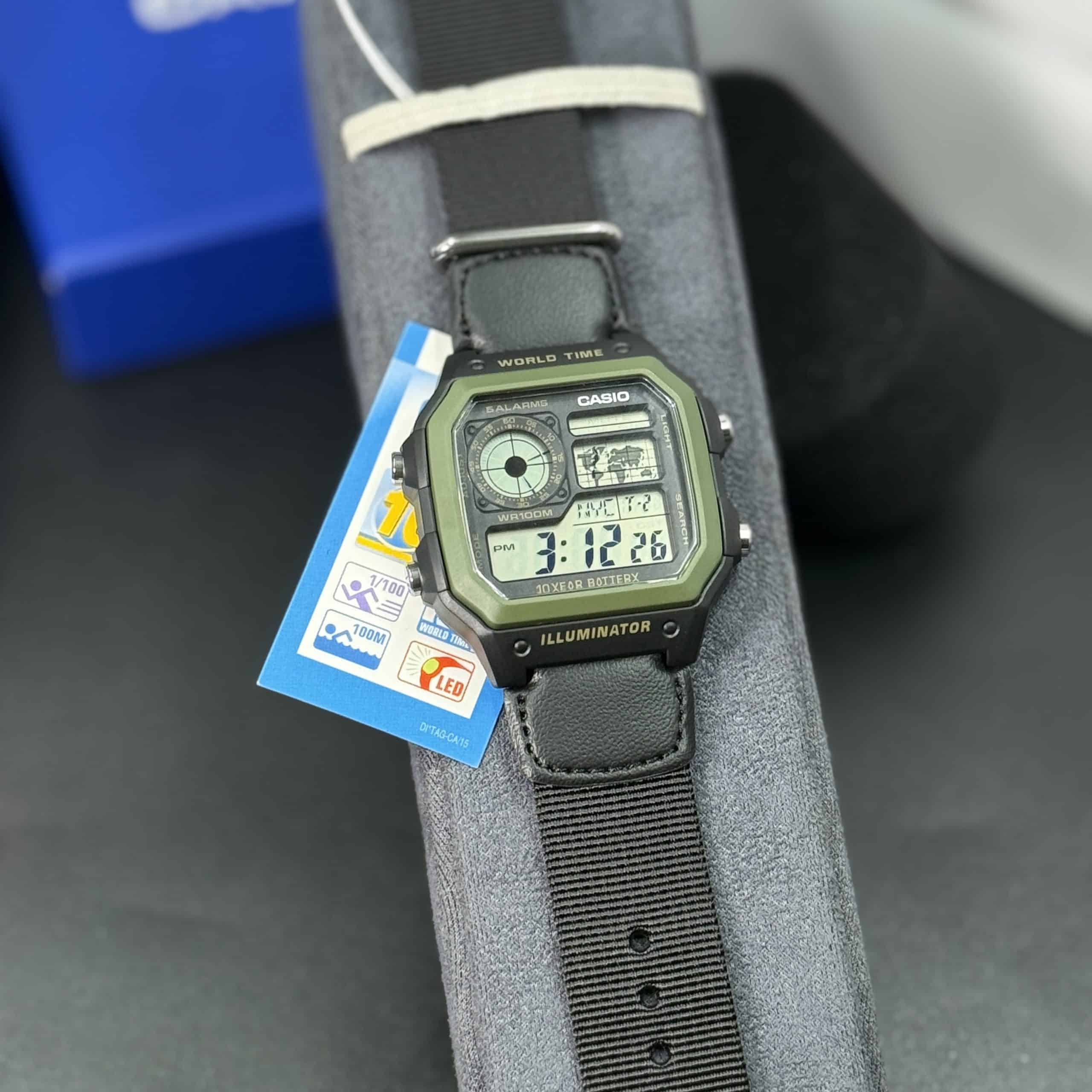 Casio Youth Series AE-1200WHB-1BVDF World Time Digital Watch. - Image 7