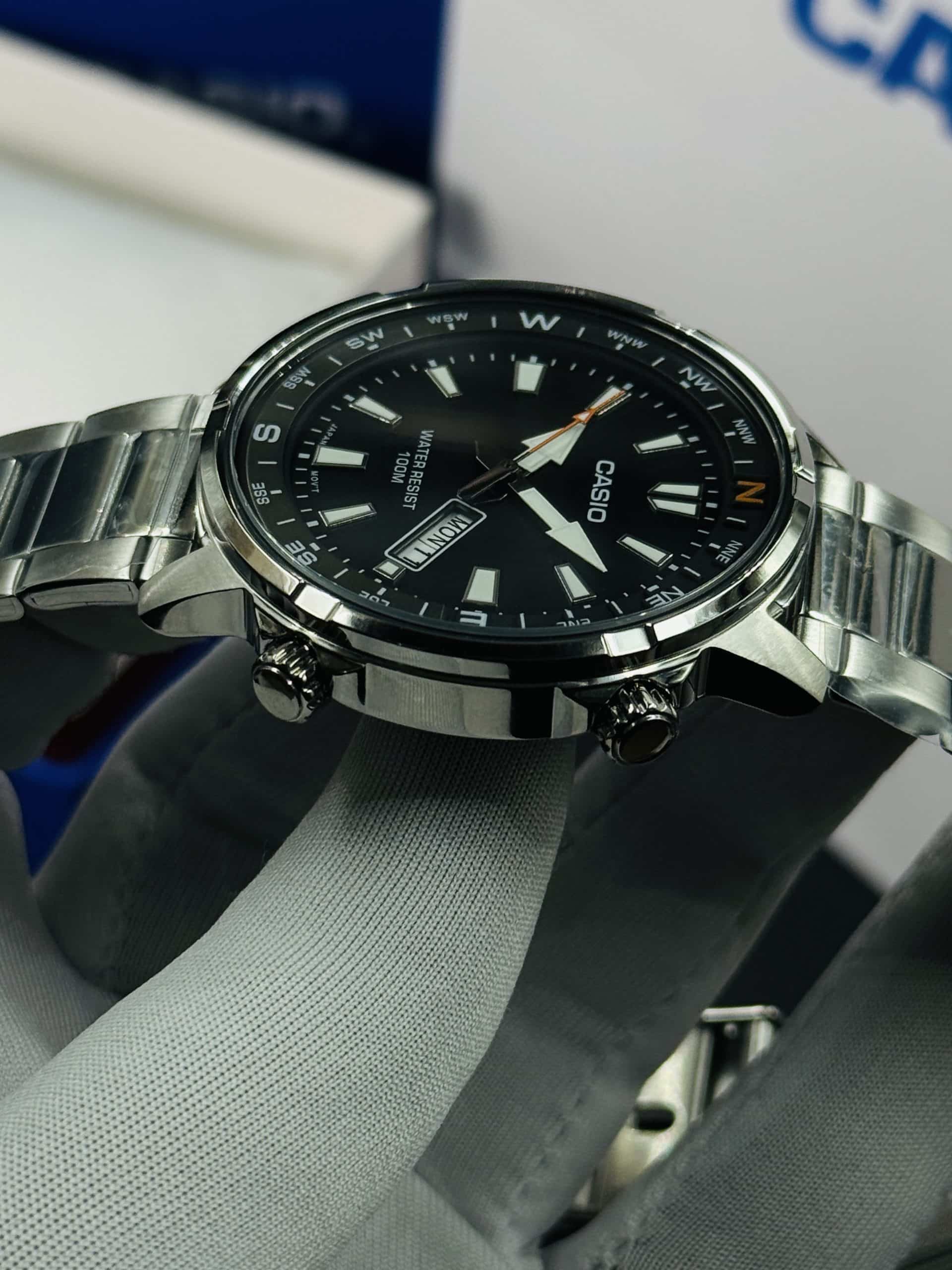 Casio Black Dial Direction Bezel Men's Watch- MTD-130D-1A2VDF. - Image 6