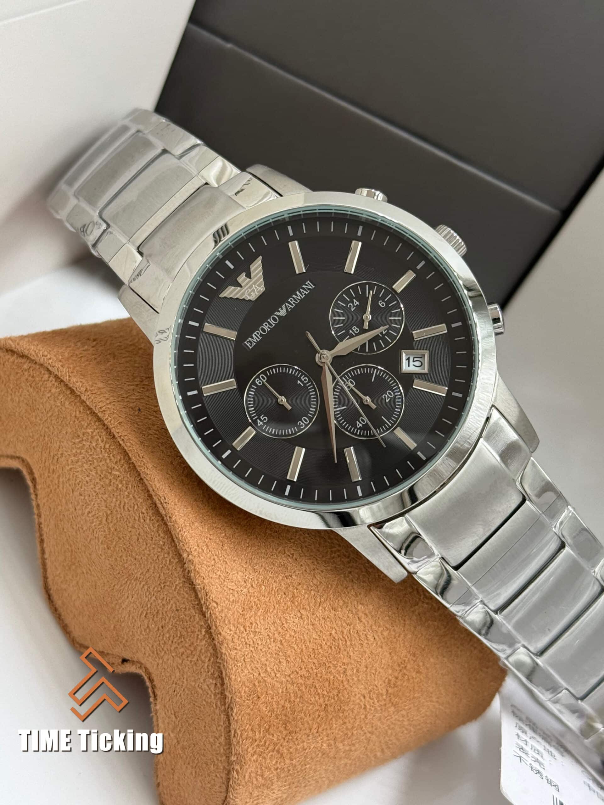Emporio Armani Renato Chronograph Black Dial Quartz Men’s Watch. - Image 5