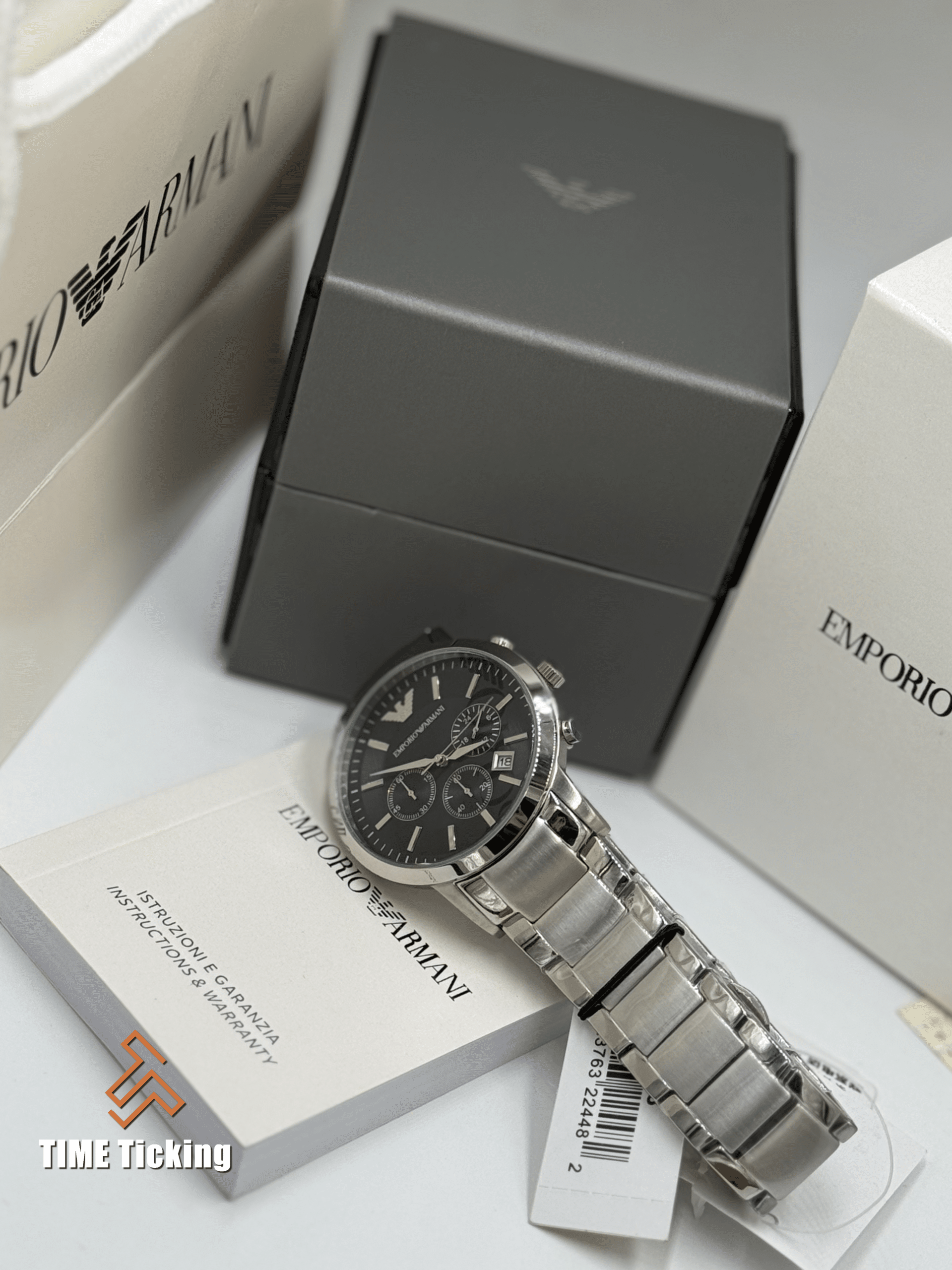 Emporio Armani Renato Chronograph Black Dial Quartz Men’s Watch. - Image 6