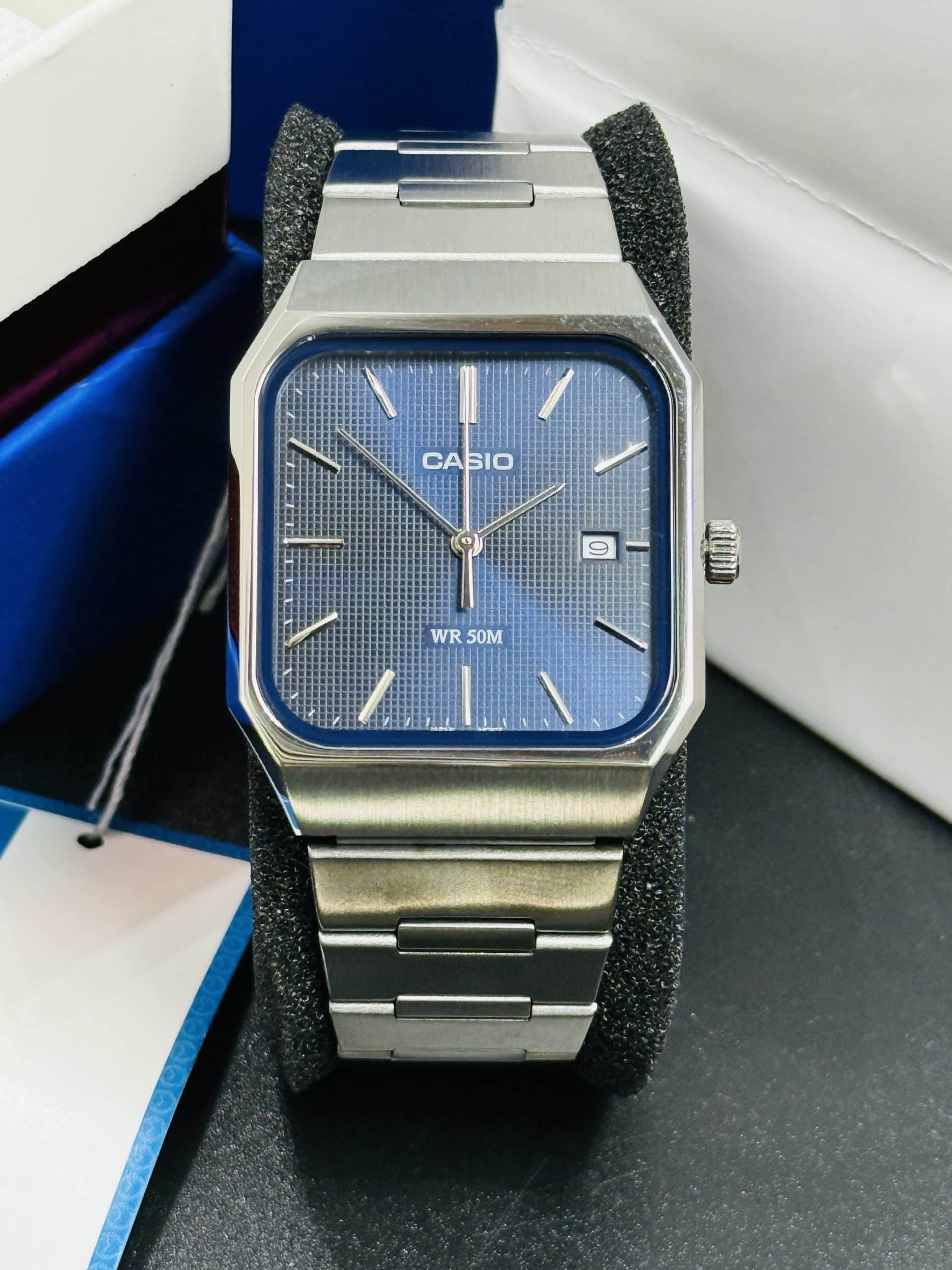 Casio MTP-B185D Blue Dial Men’s Stainless Steel Analog Watch. - Image 6