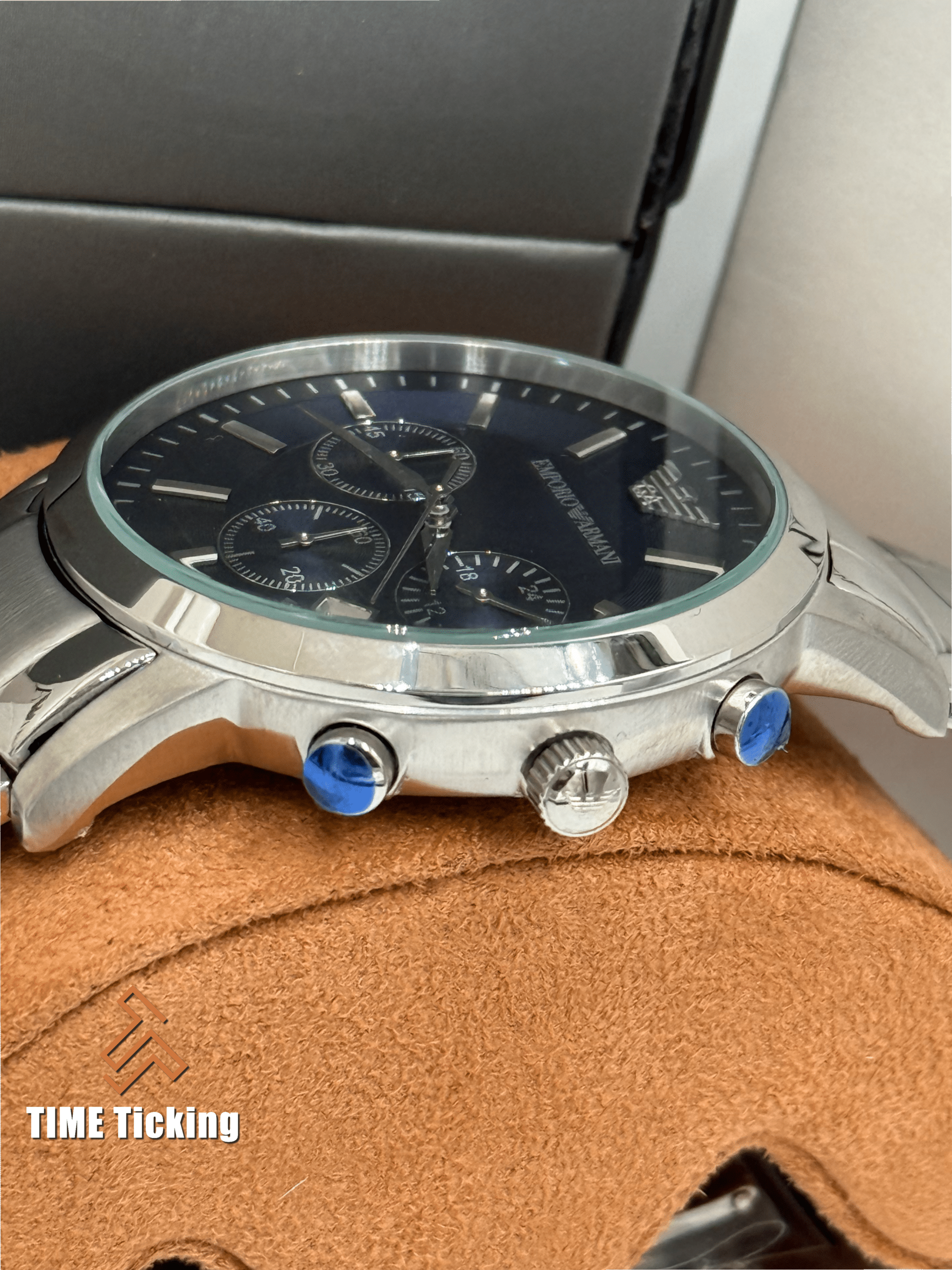 Emporio Armani Renato Chronograph Dark Bule Dial Quartz Men’s Watch. - Image 5