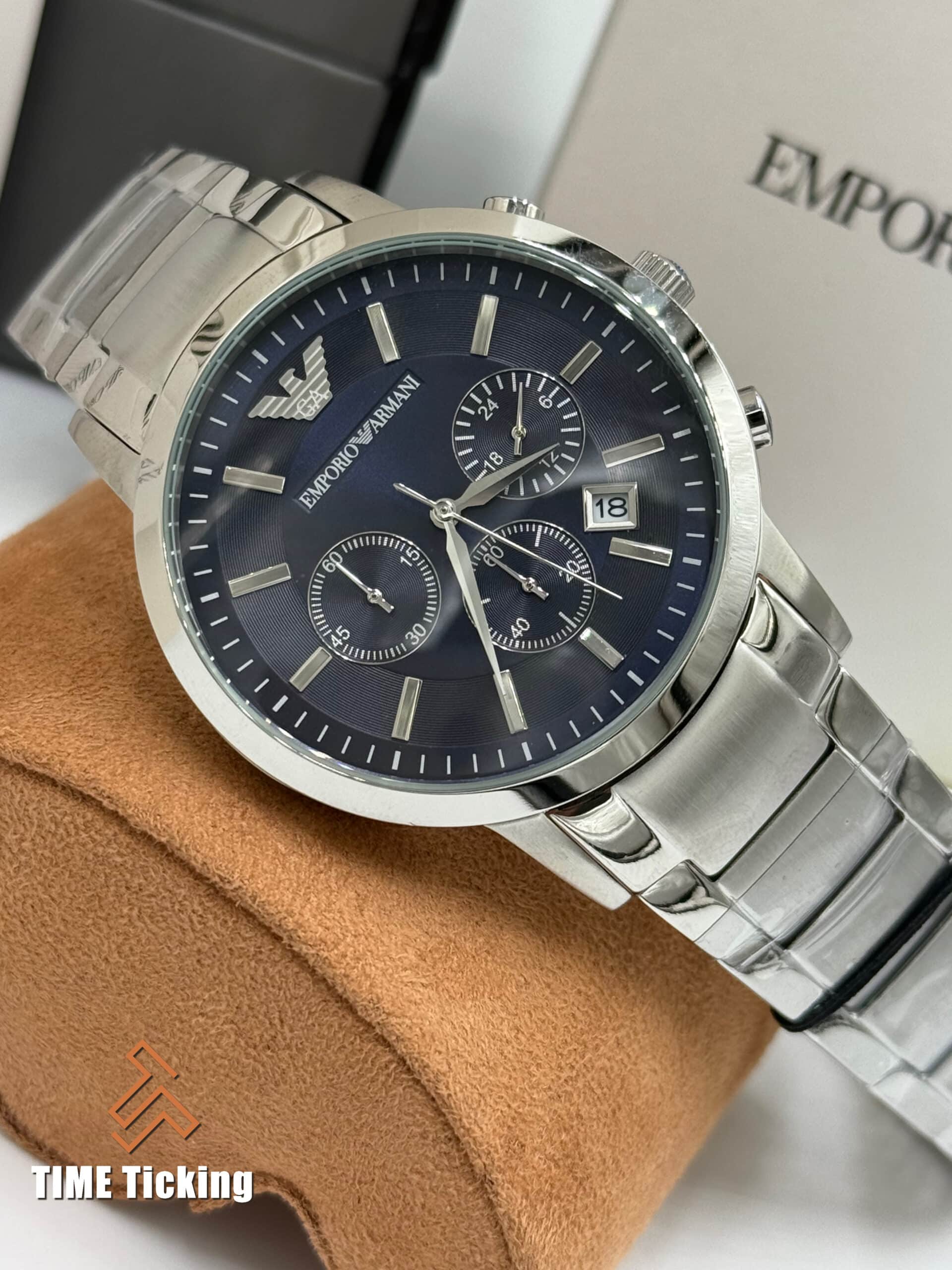 Emporio Armani Renato Chronograph Dark Bule Dial Quartz Men’s Watch. - Image 2