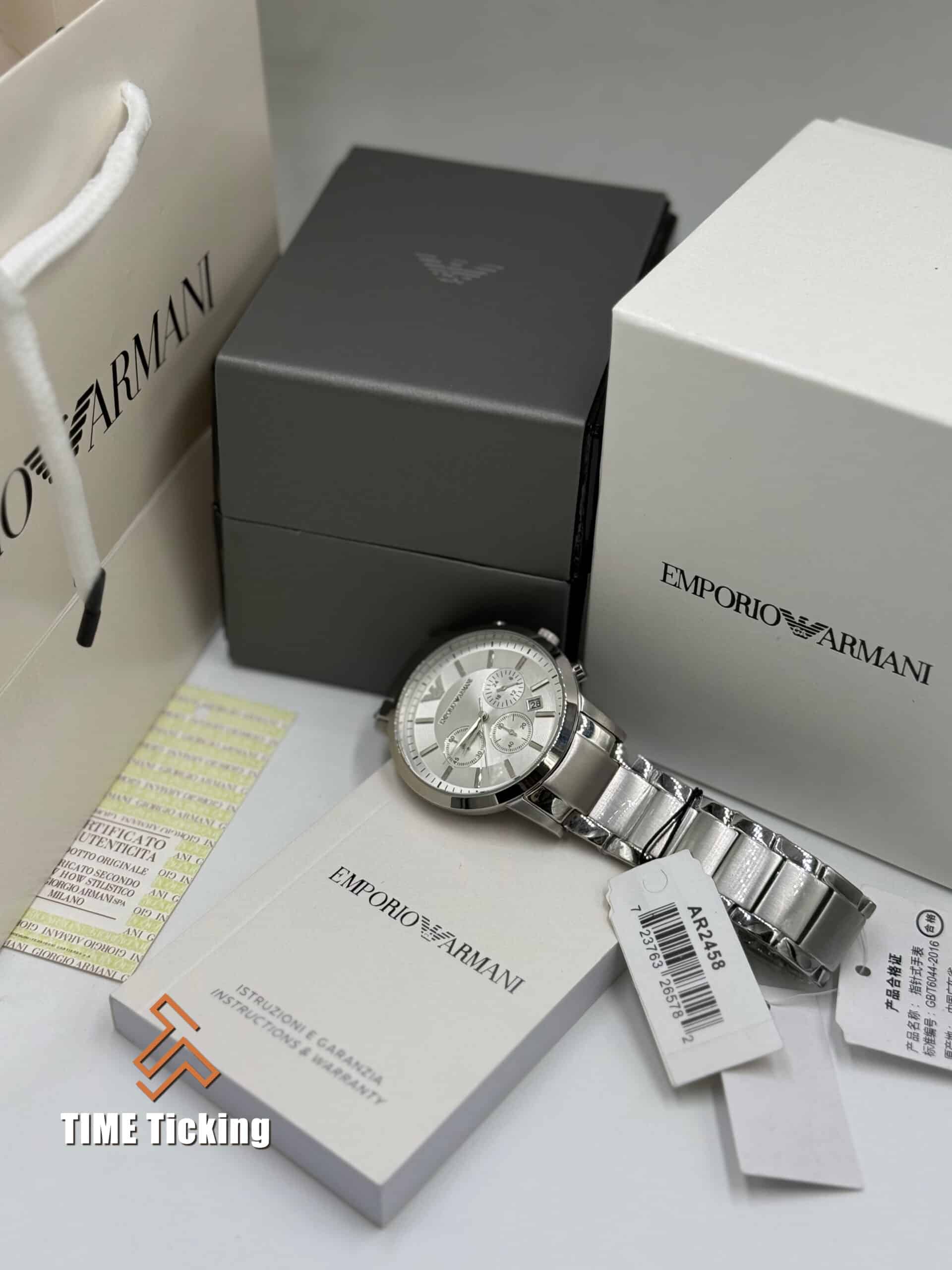Emporio Armani Renato Chronograph Silver Dial Quartz Men’s Watch. - Image 3