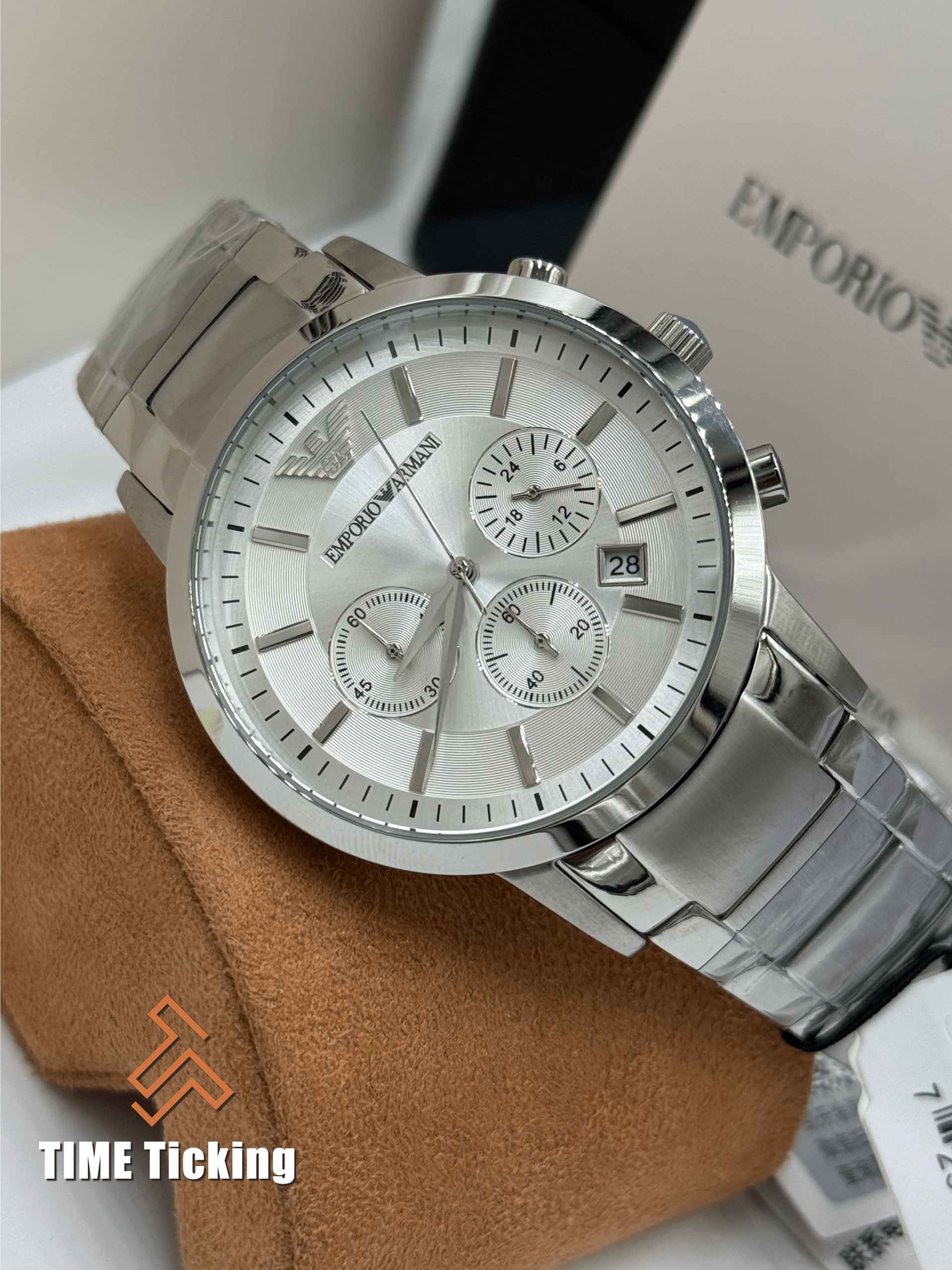Emporio Armani Renato Chronograph Silver Dial Quartz Men’s Watch. - Image 7