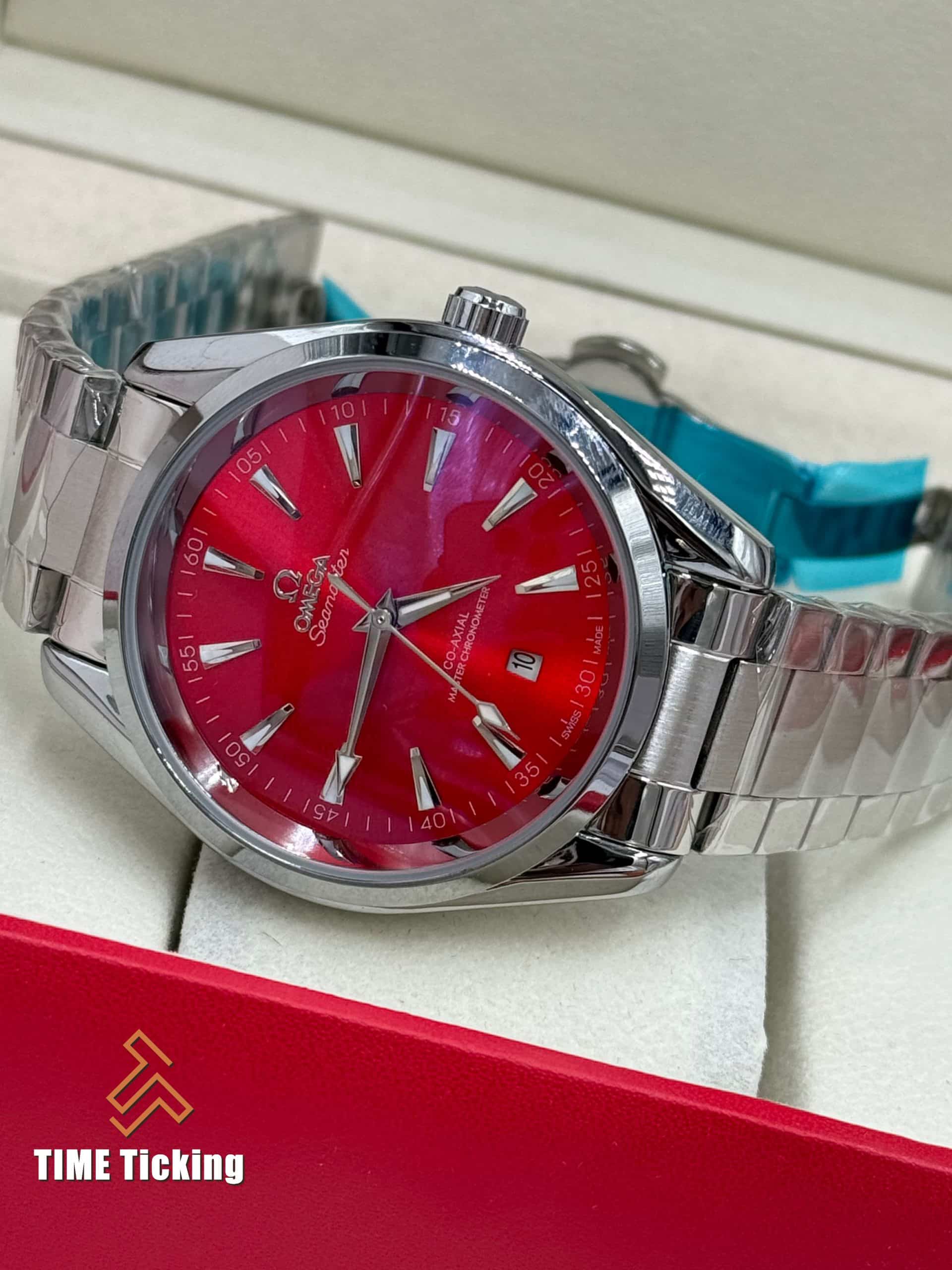 Omega Seamaster Aqua Terra Co-Axial Master Red Dial men’s watch - Image 6