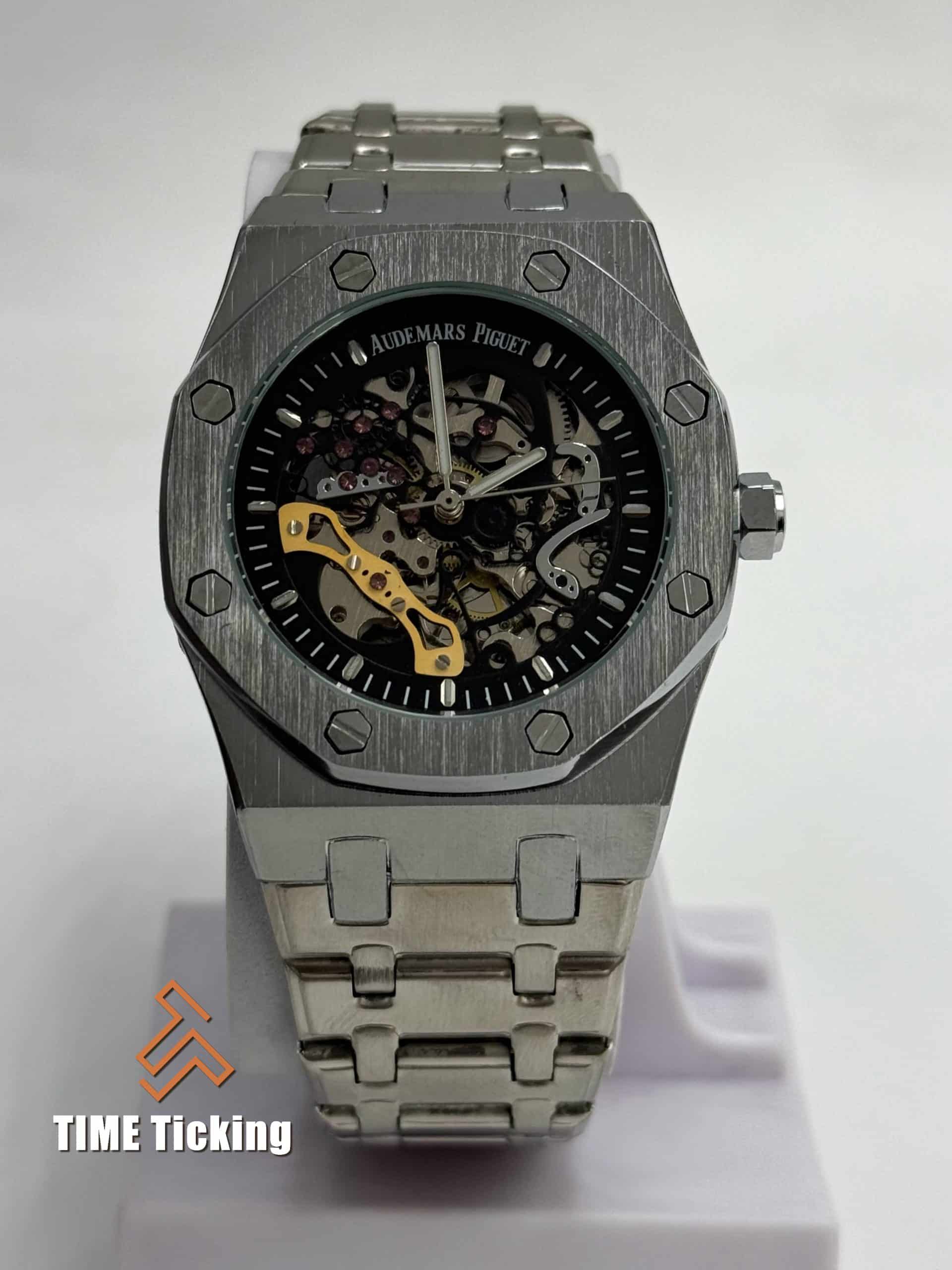 Audemars Piguet Royal Oak Skeleton Dial Stainless Steel Silver Case Automatic Watch - Image 6