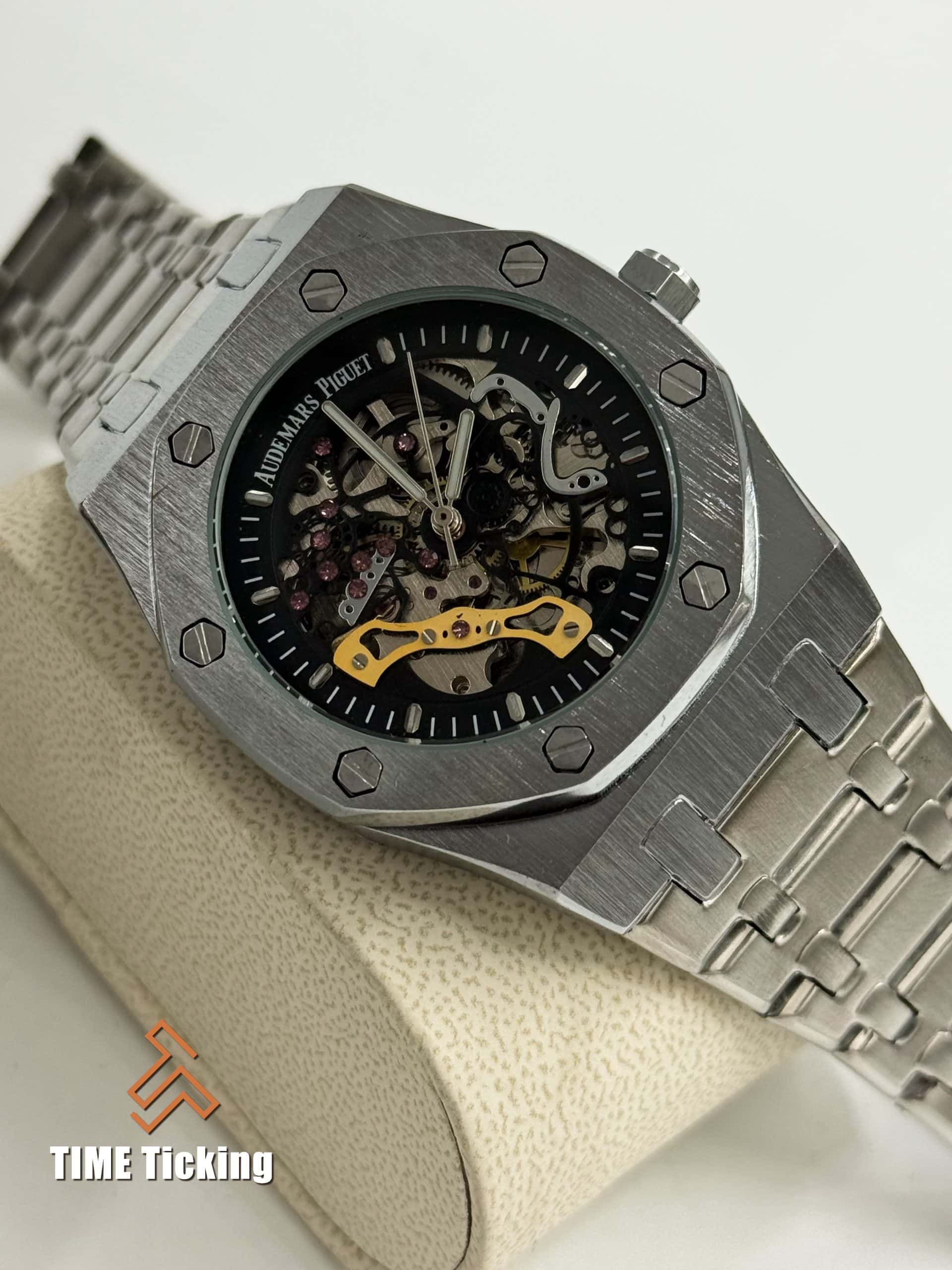 Audemars Piguet Royal Oak Skeleton Dial Stainless Steel Silver Case Automatic Watch - Image 4