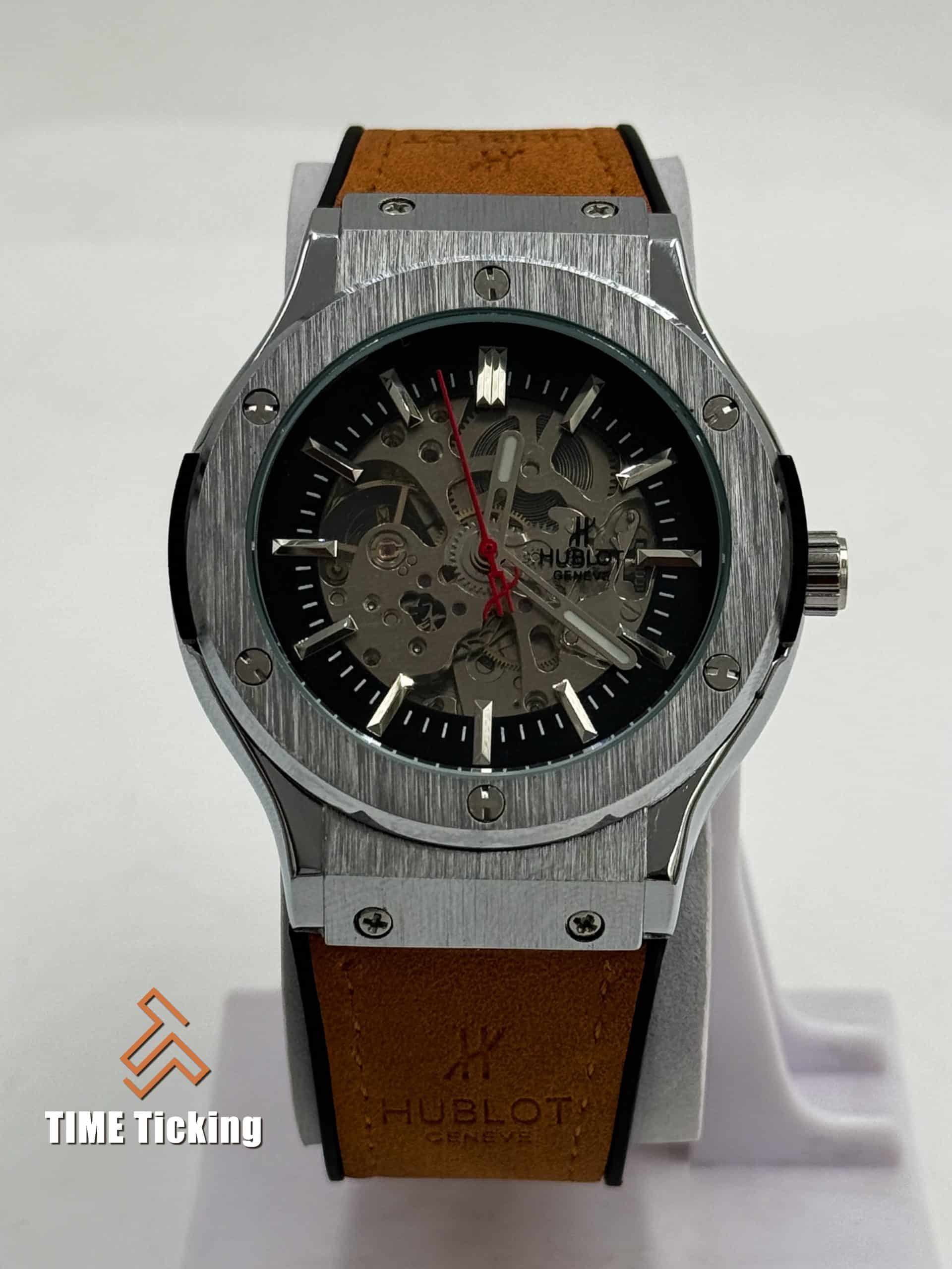Hublot Luxury Automatic Mechanical Watch Skeleton Dial (silver) - Image 3