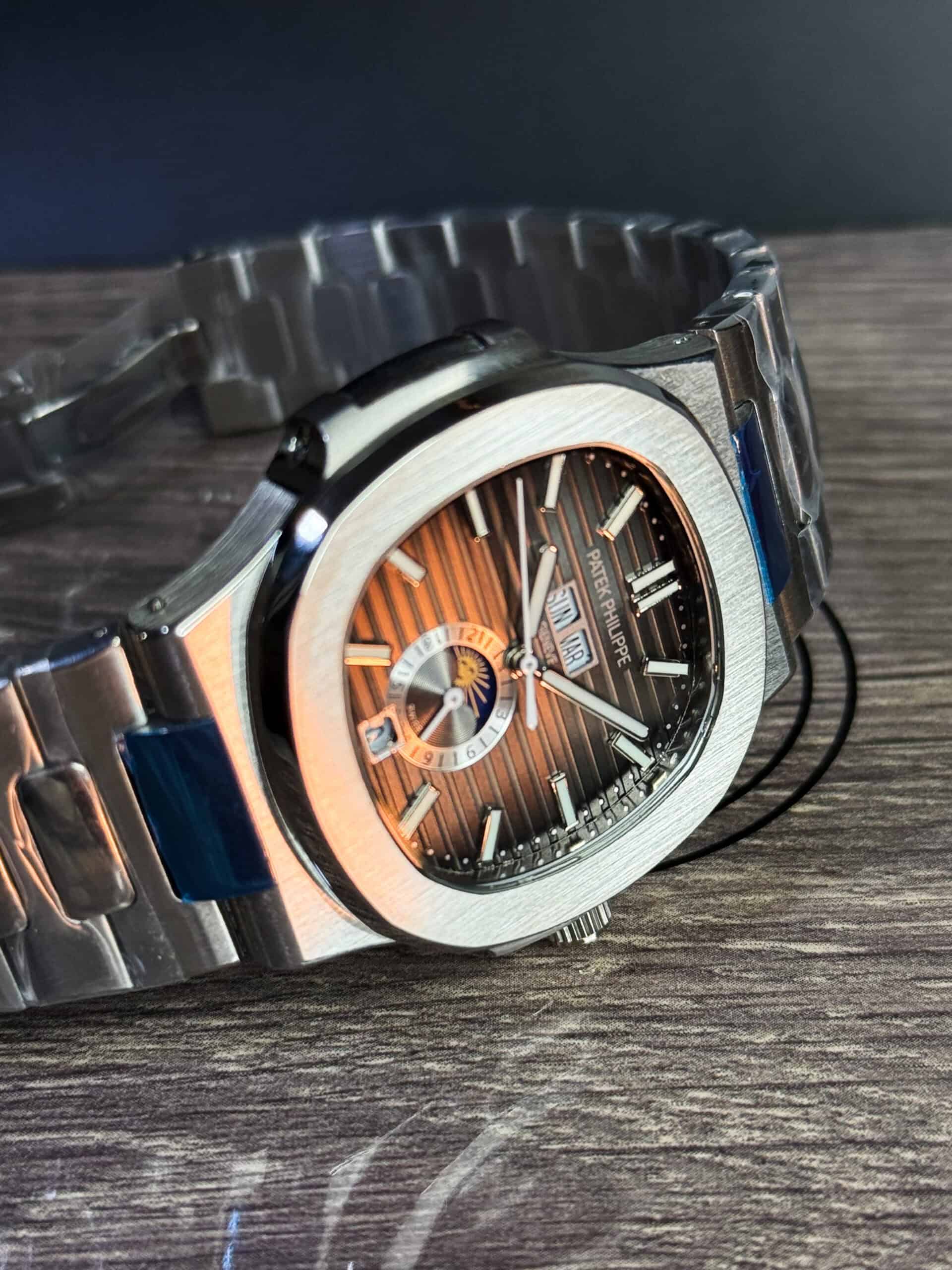 Patek Philippe Nautilus 40mm Stainless Steel Golden Brown dial. - Image 6