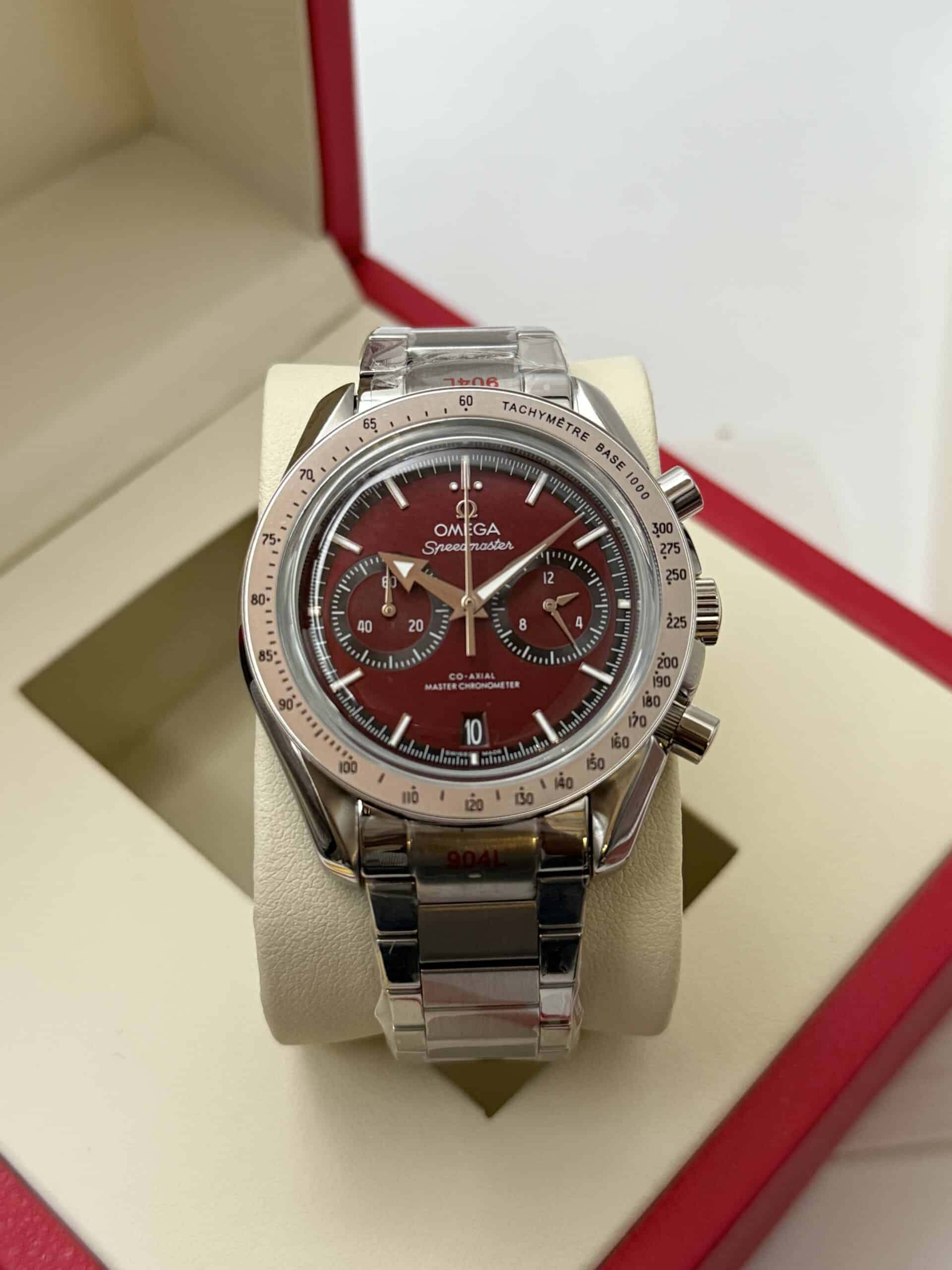 OMEGA Speedmaster '57 Japan Quartz Movement Luxury Premium Quality Watch Maroon Dial - Image 4