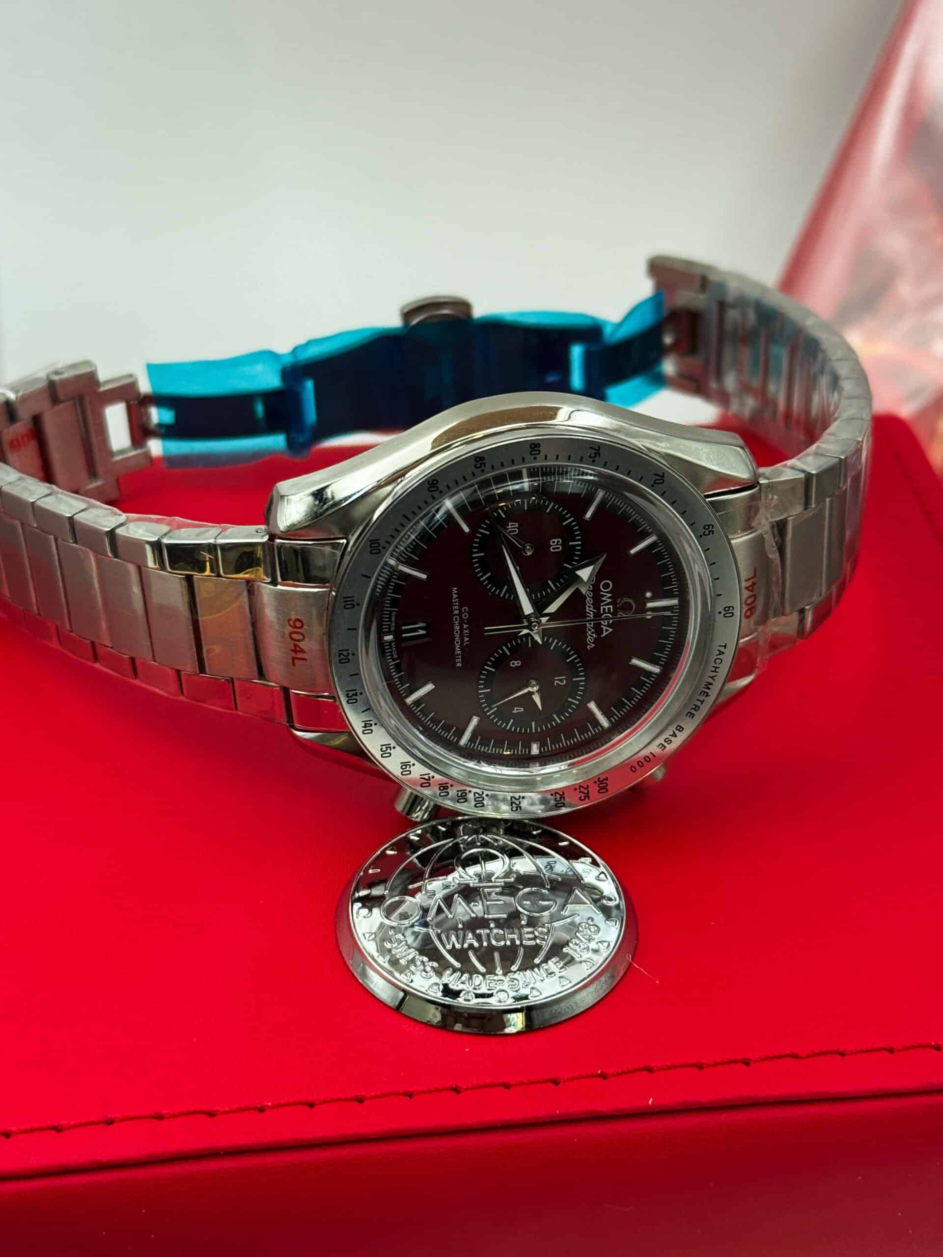 OMEGA Speedmaster '57 Japan Quartz Movement Luxury Premium Quality Watch Maroon Dial - Image 5