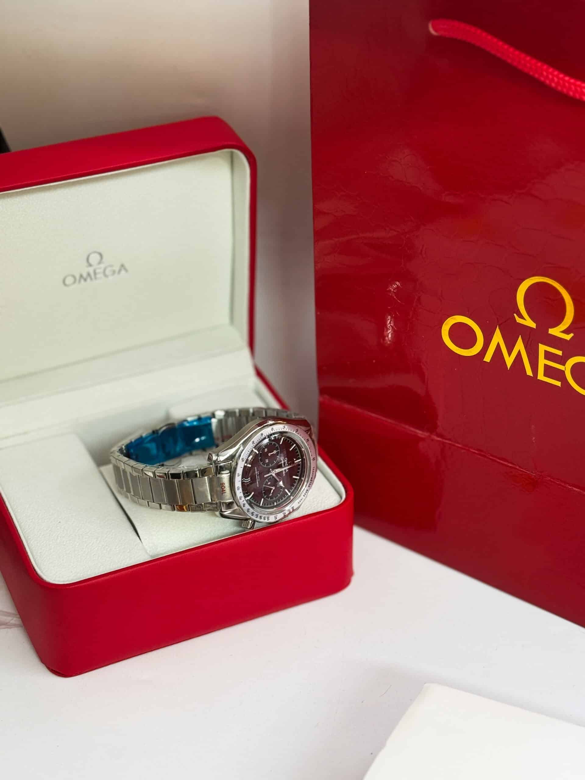 OMEGA Speedmaster '57 Japan Quartz Movement Luxury Premium Quality Watch Maroon Dial - Image 6