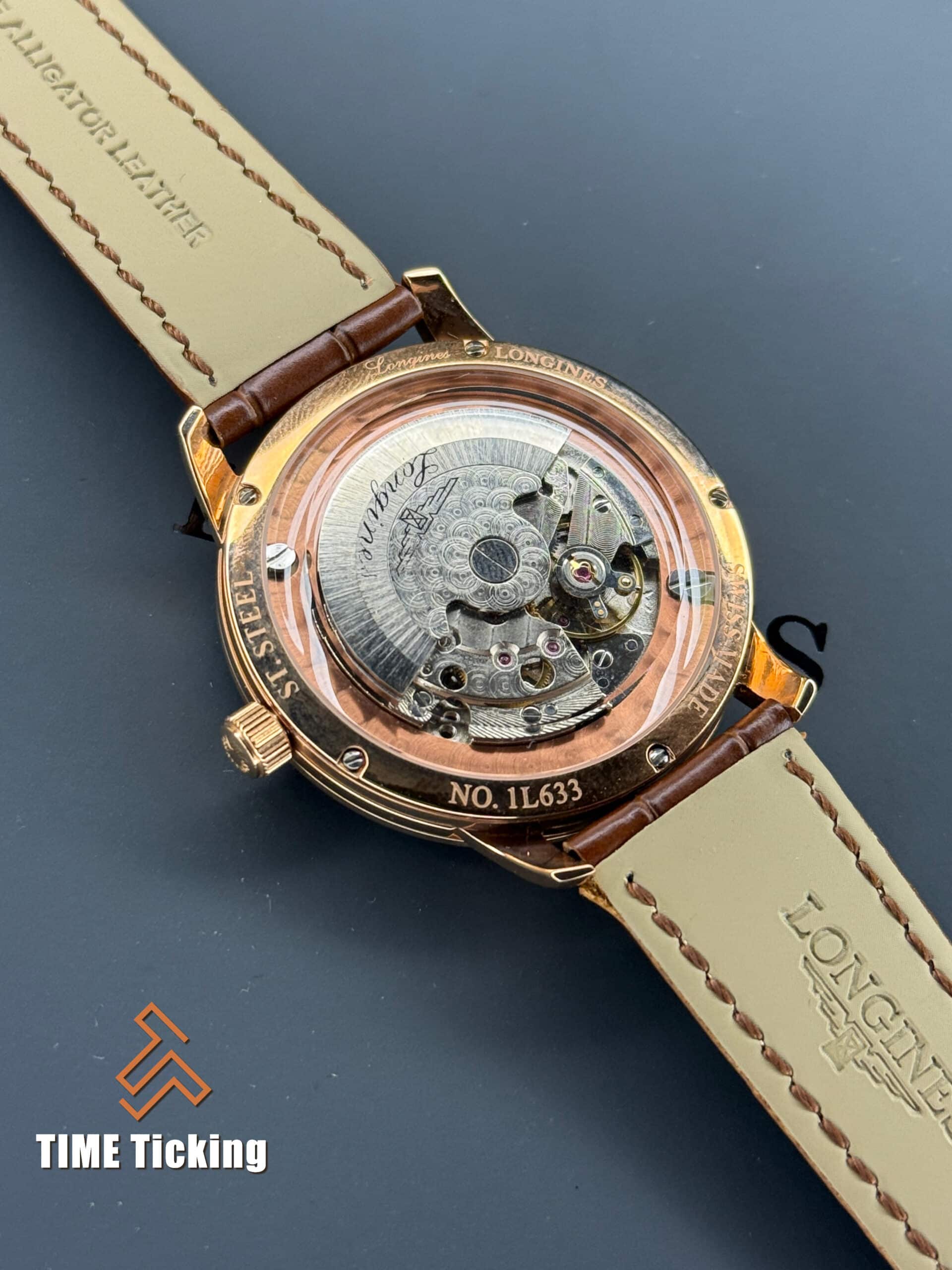 Longines 1L633 Brown Strap Rose Gold Case Brown Dial Automatic Men’s Watch. - Image 3