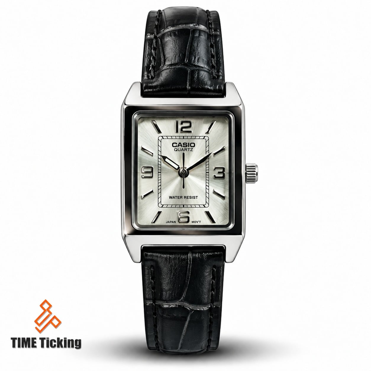 Casio LTP-1234LL-7ADF women’s analog quartz watch with genuine leather strap, mineral glass, 30M water resistance, and 3-year machine warranty