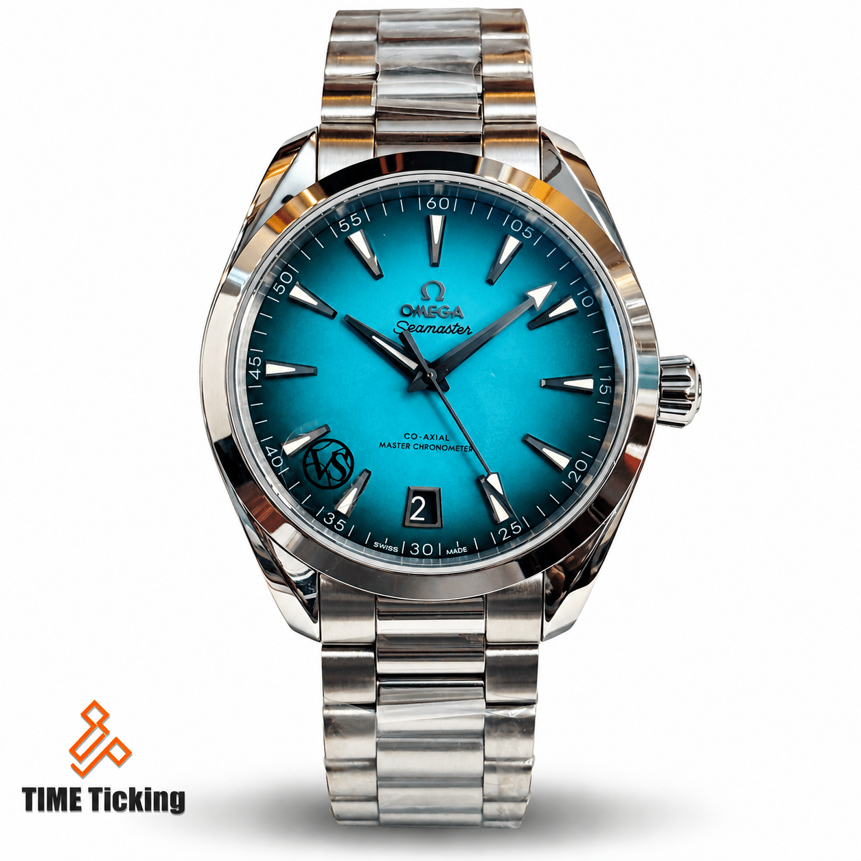Omega Seamaster Aqua Terra 150M 41mm stainless steel automatic watch with turquoise dial, sapphire crystal