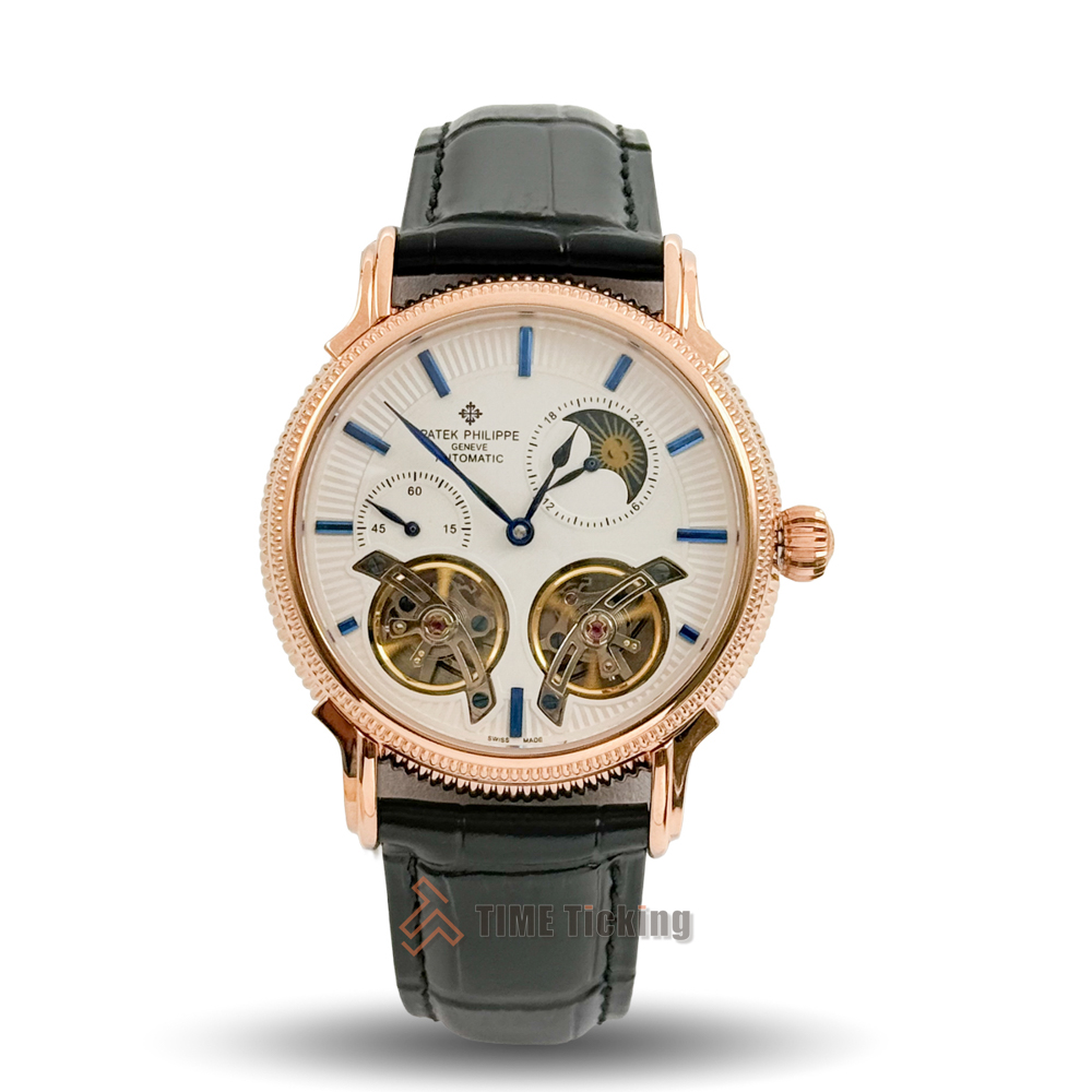 Patek Philippe Double Tourbillon 41mm men’s Master Grade Replica watch with a white dial and premium luxury design.