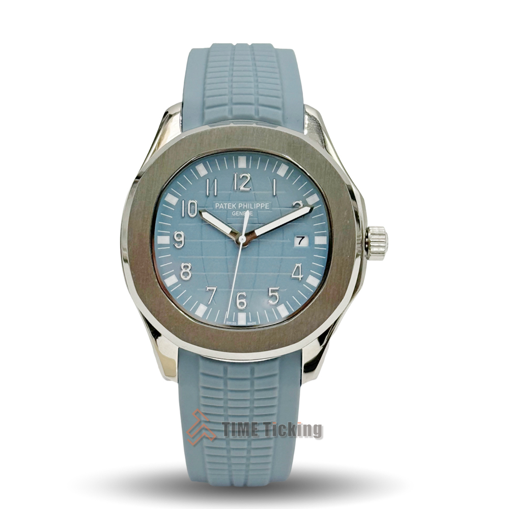 Patek Philippe Aquanaut Chronograph men’s Master Grade Replica watch with a slate blue-gray dial and sporty luxury design.