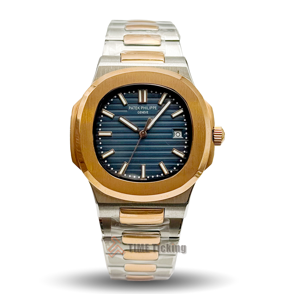 Patek Philippe Nautilus Men’s Watch 40mm Two-Tone Rose Gold And Silver Automatic Blue Dial