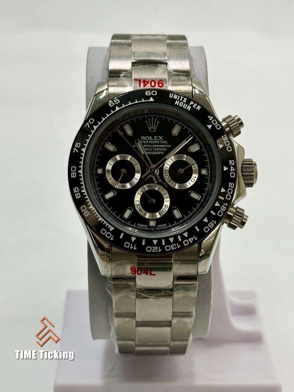 Rolex Cosmograph Daytona Black Dial Stainless Steel Oyster Men’s Watch - Image 7