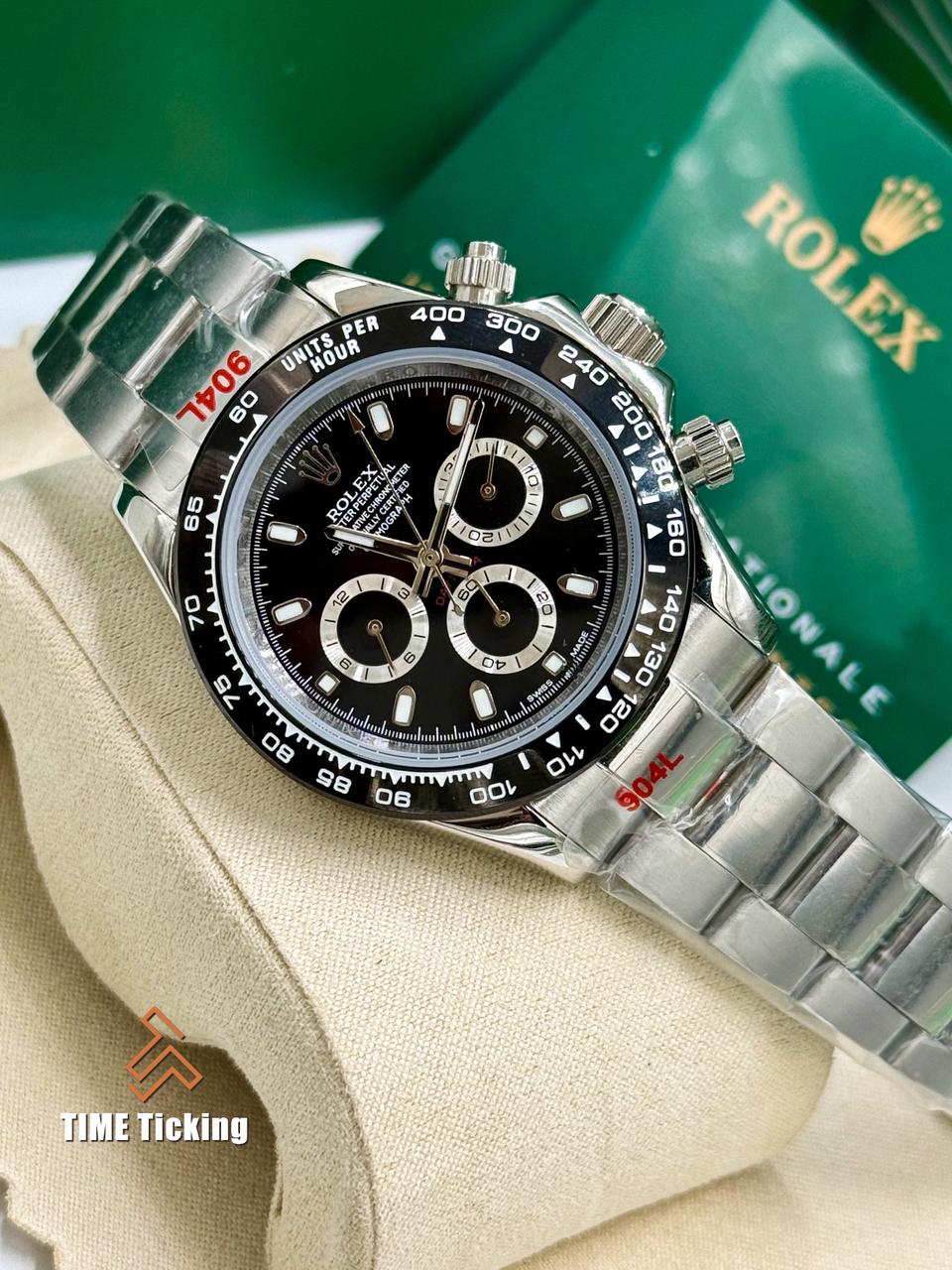 Rolex Cosmograph Daytona Black Dial Stainless Steel Oyster Men’s Watch - Image 3