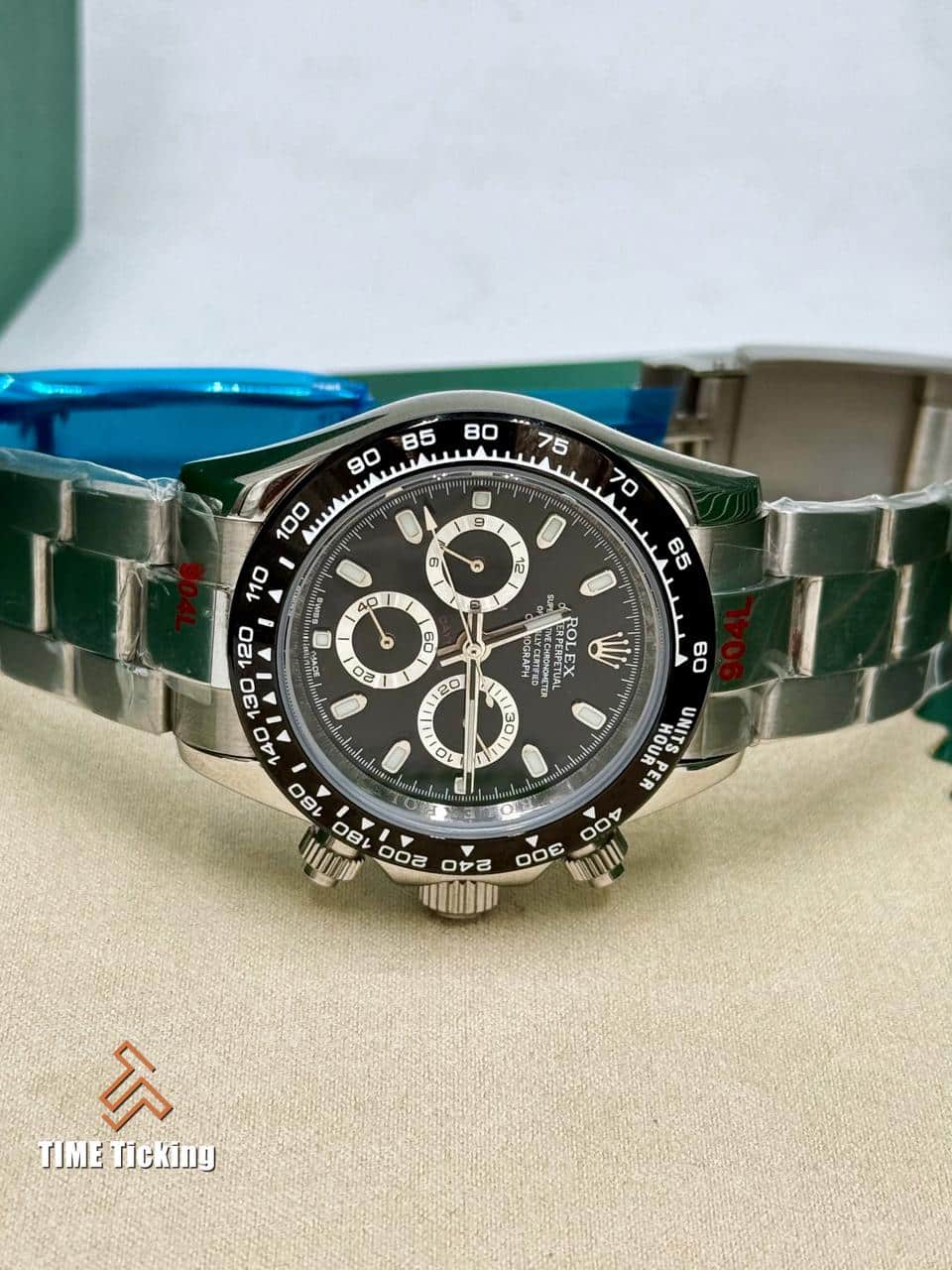 Rolex Cosmograph Daytona Black Dial Stainless Steel Oyster Men’s Watch - Image 4