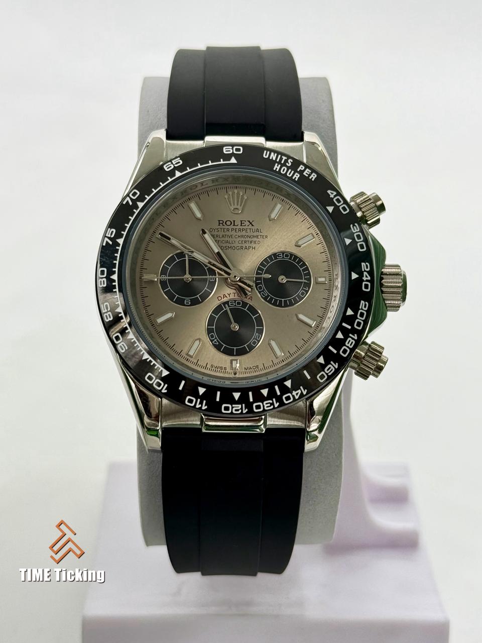 Rolex Cosmograph Daytona Grey Dial Black Belt Oyster Men’s Watch - Image 7