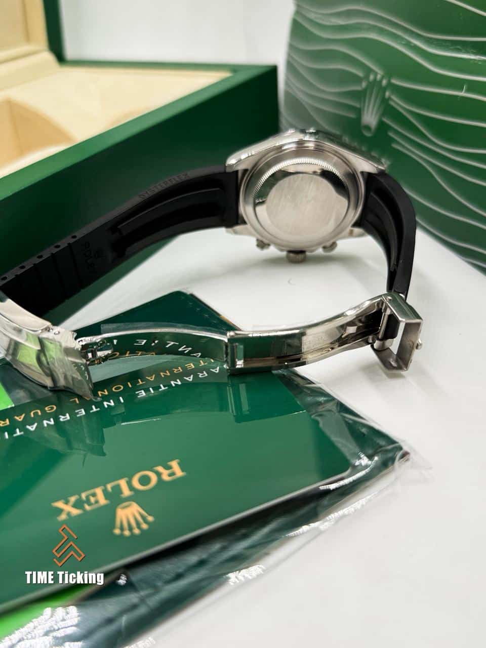 Rolex Cosmograph Daytona Grey Dial Black Belt Oyster Men’s Watch - Image 4