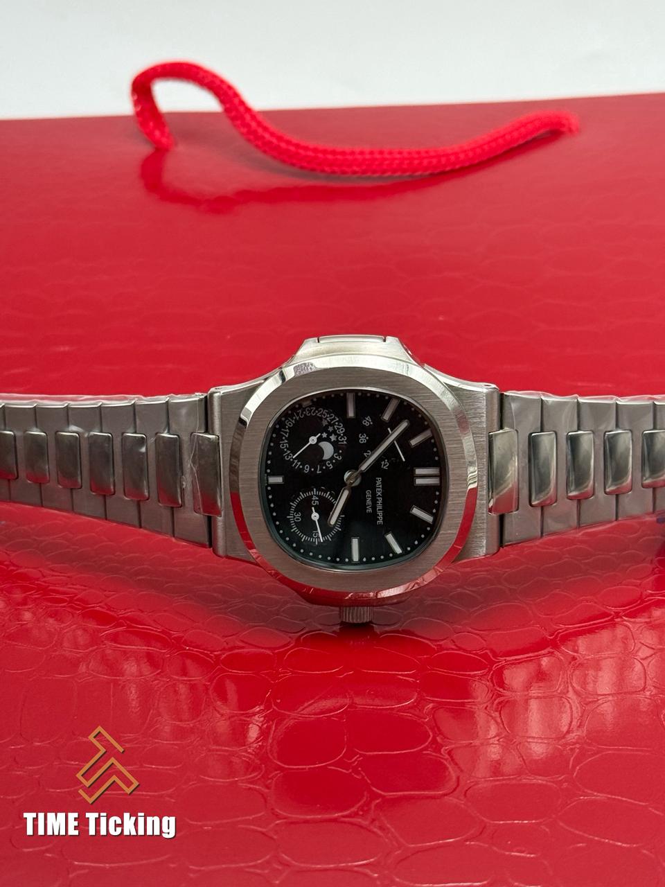 Patek Philippe Nautilus Moonphase 40mm Stainless Steel Black Gradient dial. - Image 6