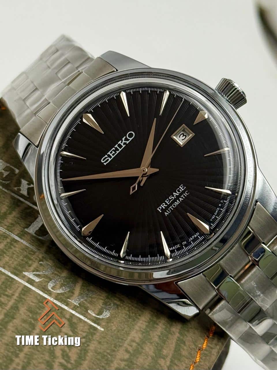 Seiko Presage Cocktail Time Black Martini Dark Grey sunray dial - Image 2